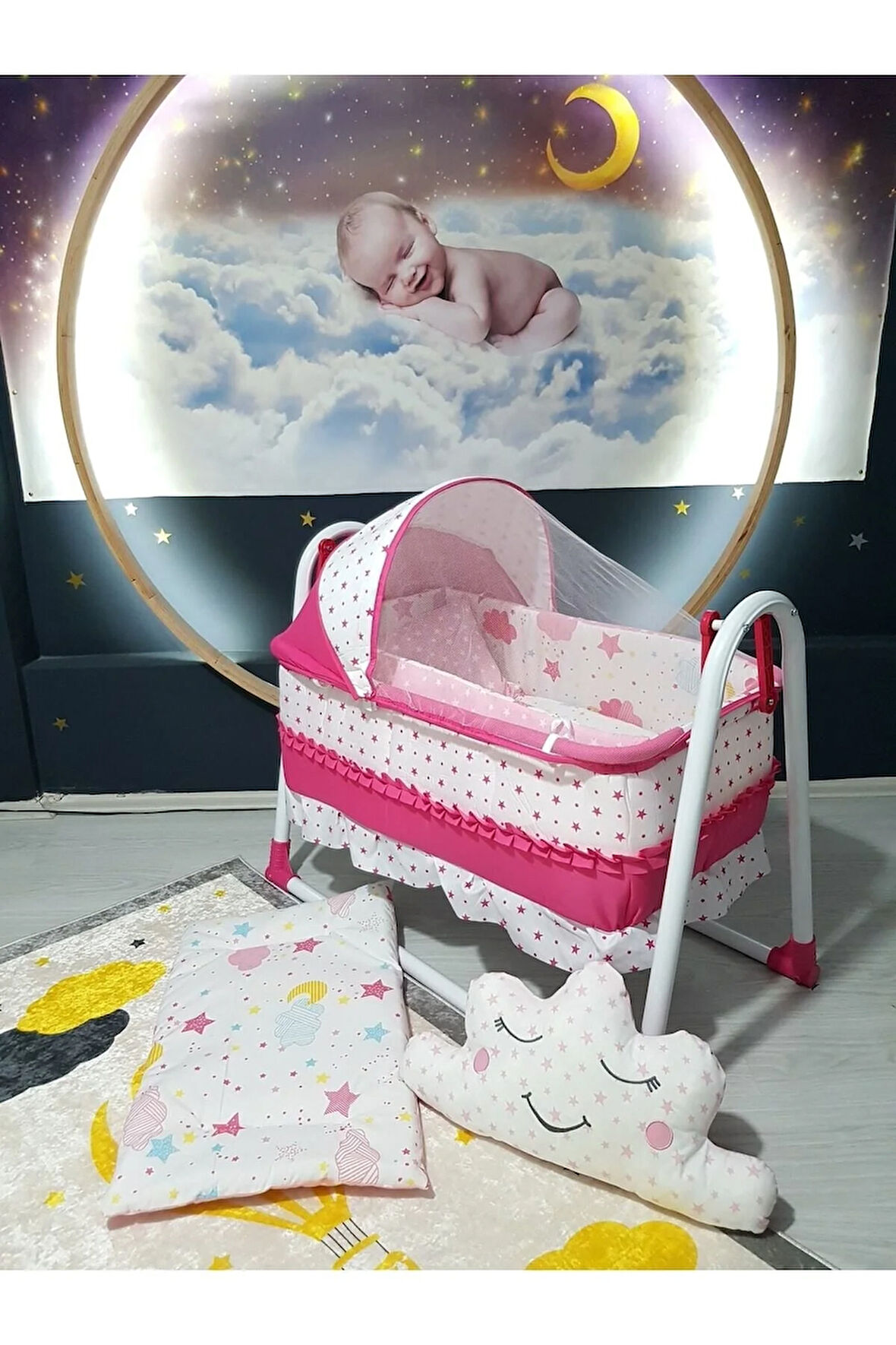 45x85 Portatif Sallanabilir Anne Yanı Beşik ve Bebek Uyku Seti (Birlikte)