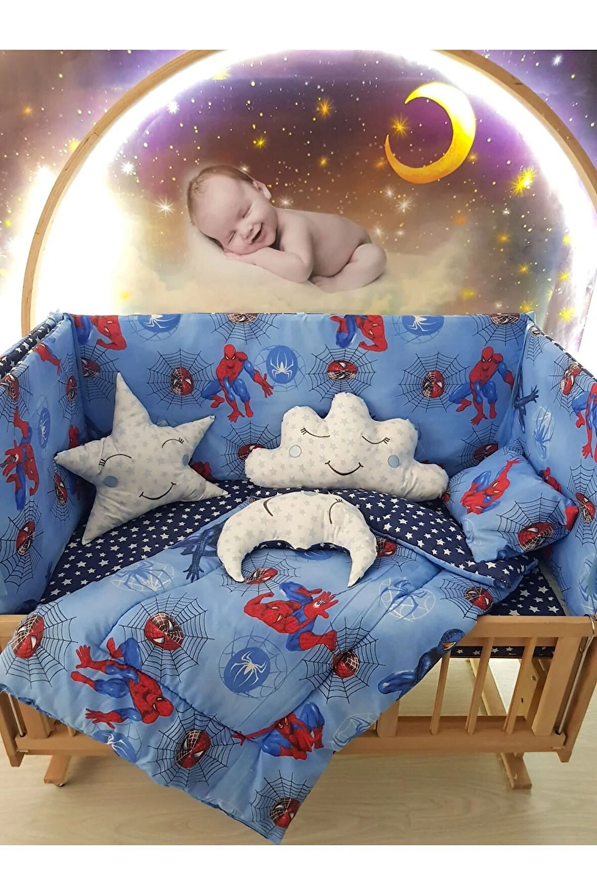 70x130 Bebek Uyku Seti - Cibinliksiz - Örümcek Adam (MOBİLYA BEŞİK HARİÇ)