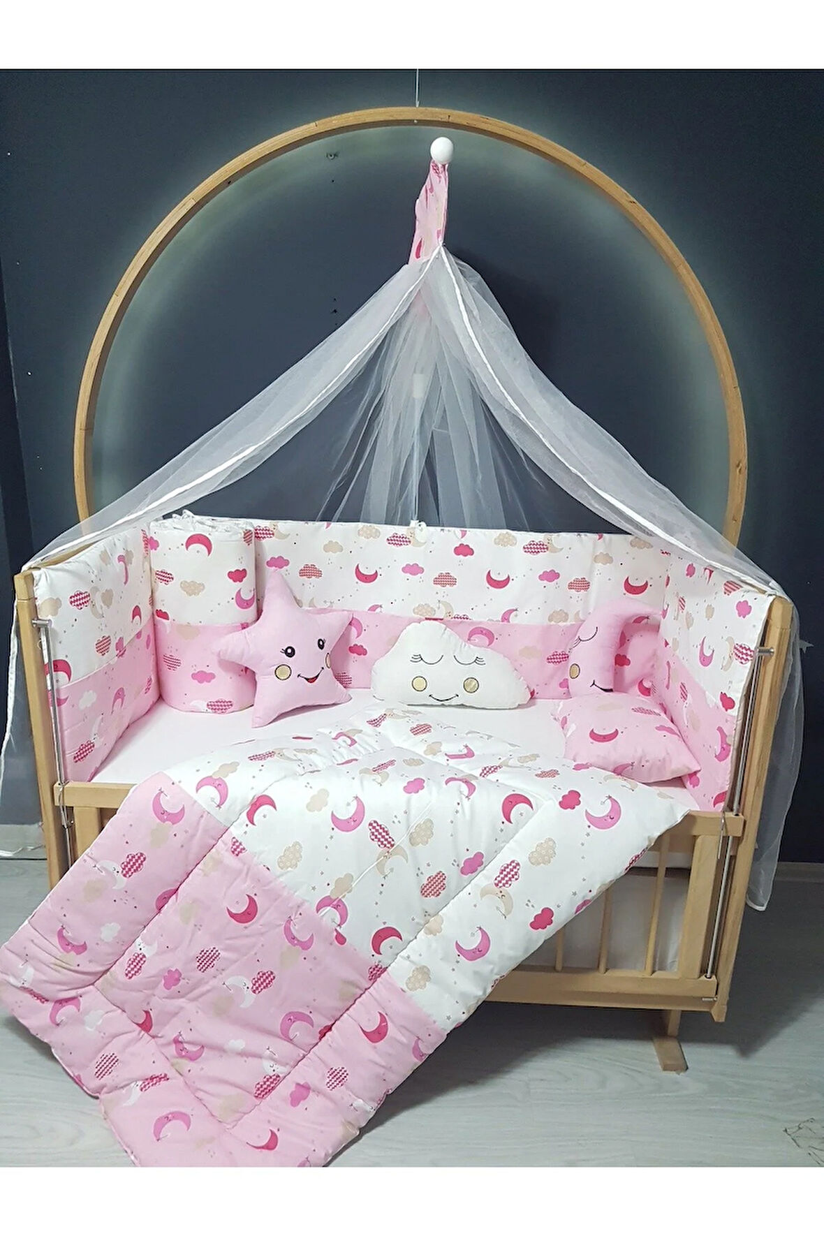 Kız Bebek Uyku Seti 60x120 - Cibinlikli ve Aparatlı
