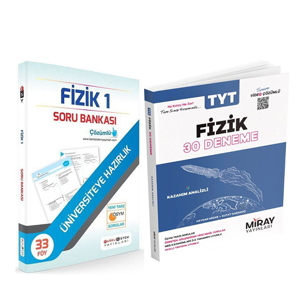 Farklı Sistem TYT Fizik Soru Bankası ve Miray Deneme Seti 2 Kitap