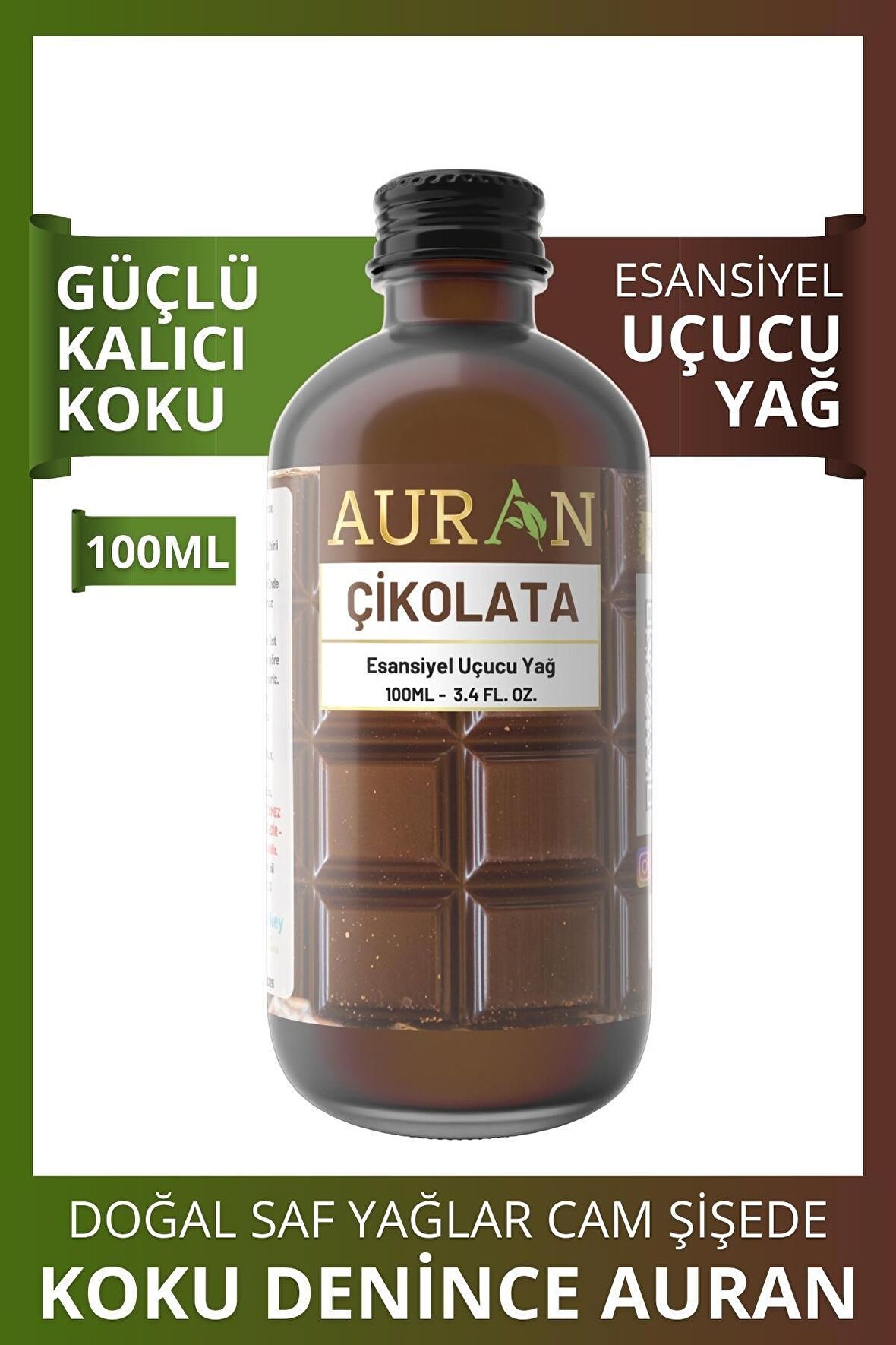 Çikolata Saf Esansiyel Uçucu Yağ Buhurdanlık Yağı Difüzör Esansı Aromaterapi Ortam Küre Koku 100ml