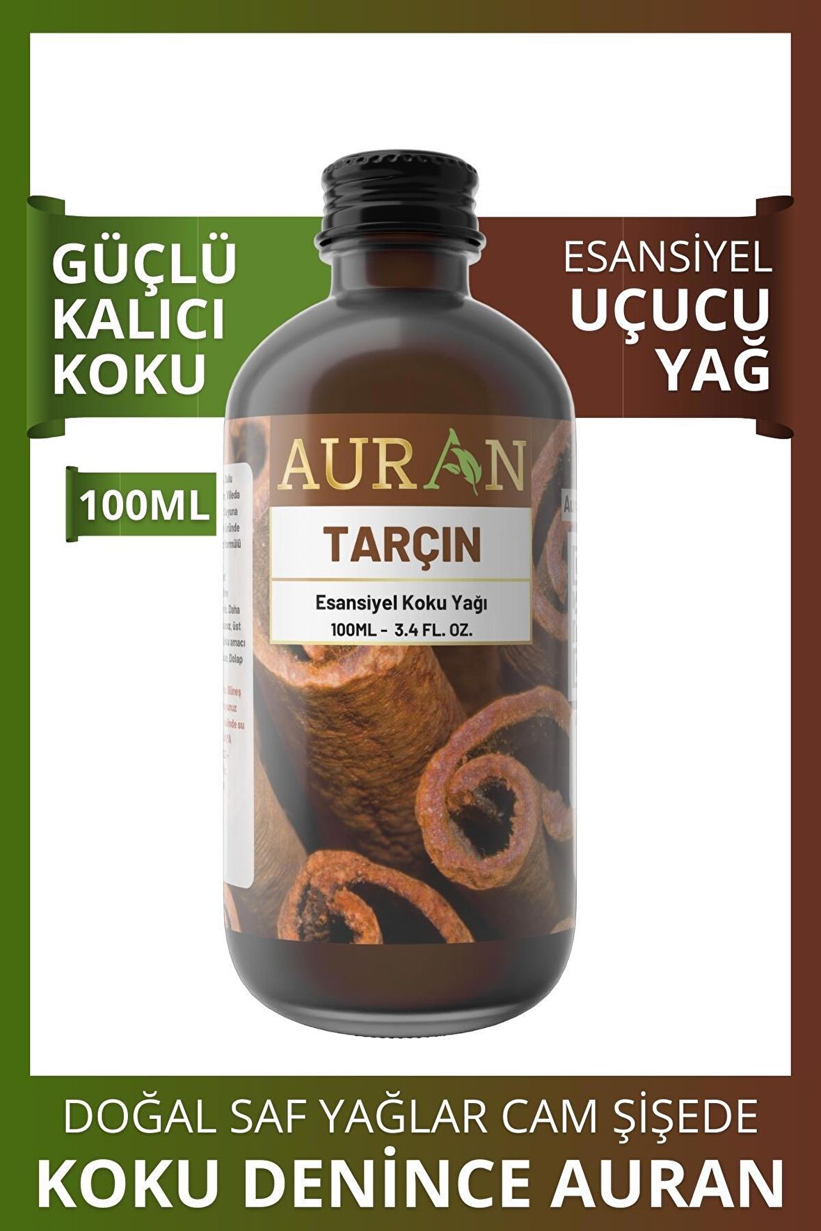 Tarçın Esansiyel Uçucu Koku Yağı Buhurdanlık Yağı Difüzör Esansı Hobi Esans Ortam Oda 100ml