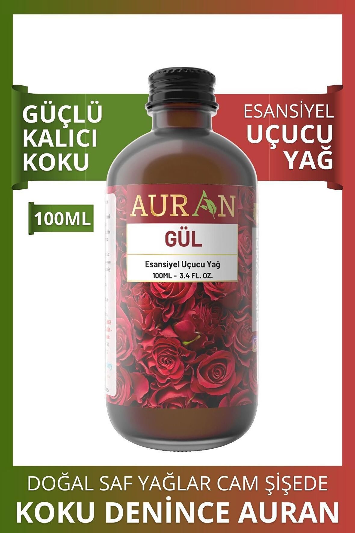 Gül Esansiyel Uçucu Koku Yağı Buhurdanlık Yağı Difüzör Esansı Hobi Esans Ortam Oda 100ml