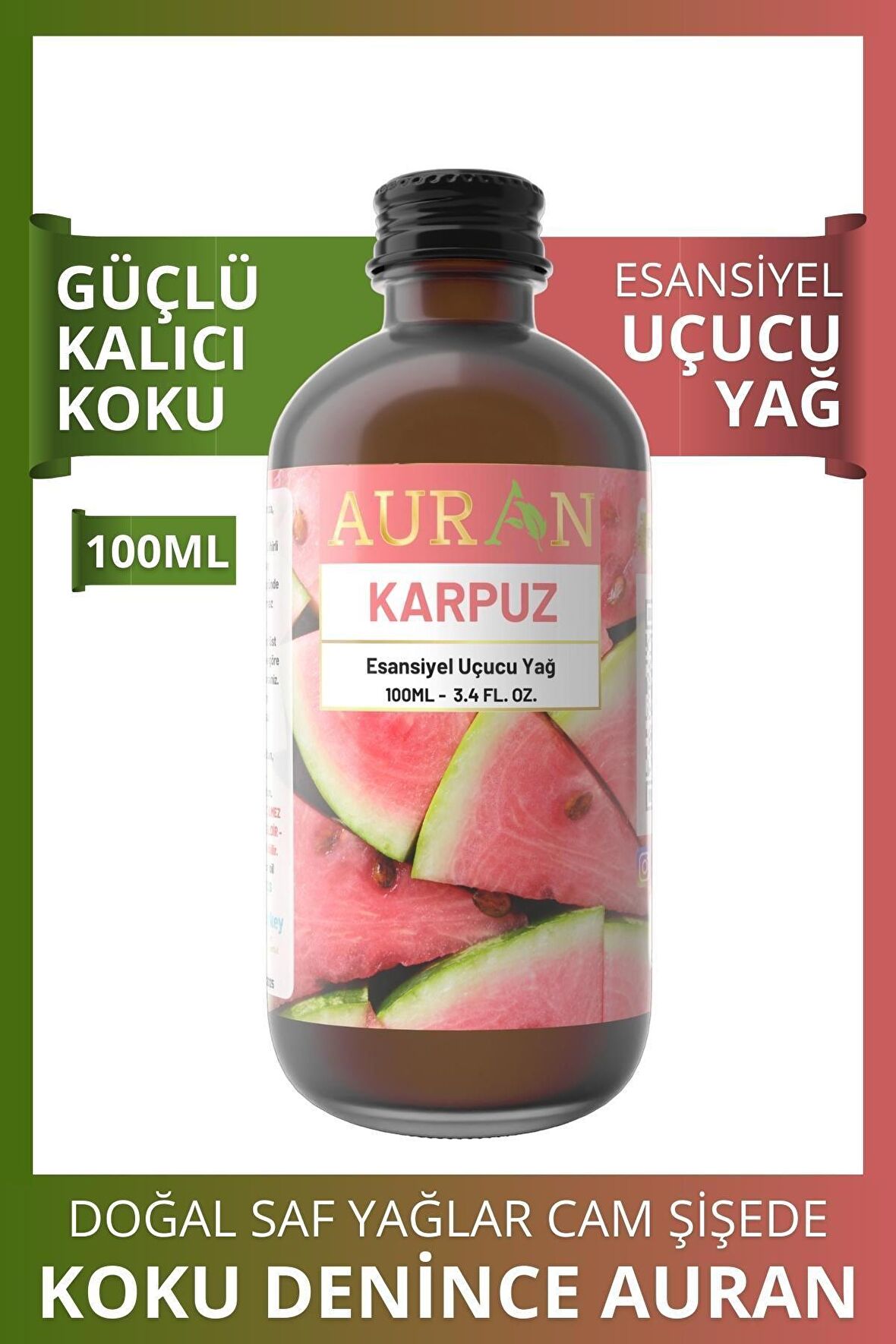 Karpuz Esansiyel Uçucu Koku Yağı Buhurdanlık Yağı Difüzör Esansı Hobi Esans Ortam Oda Kokusu 100ml