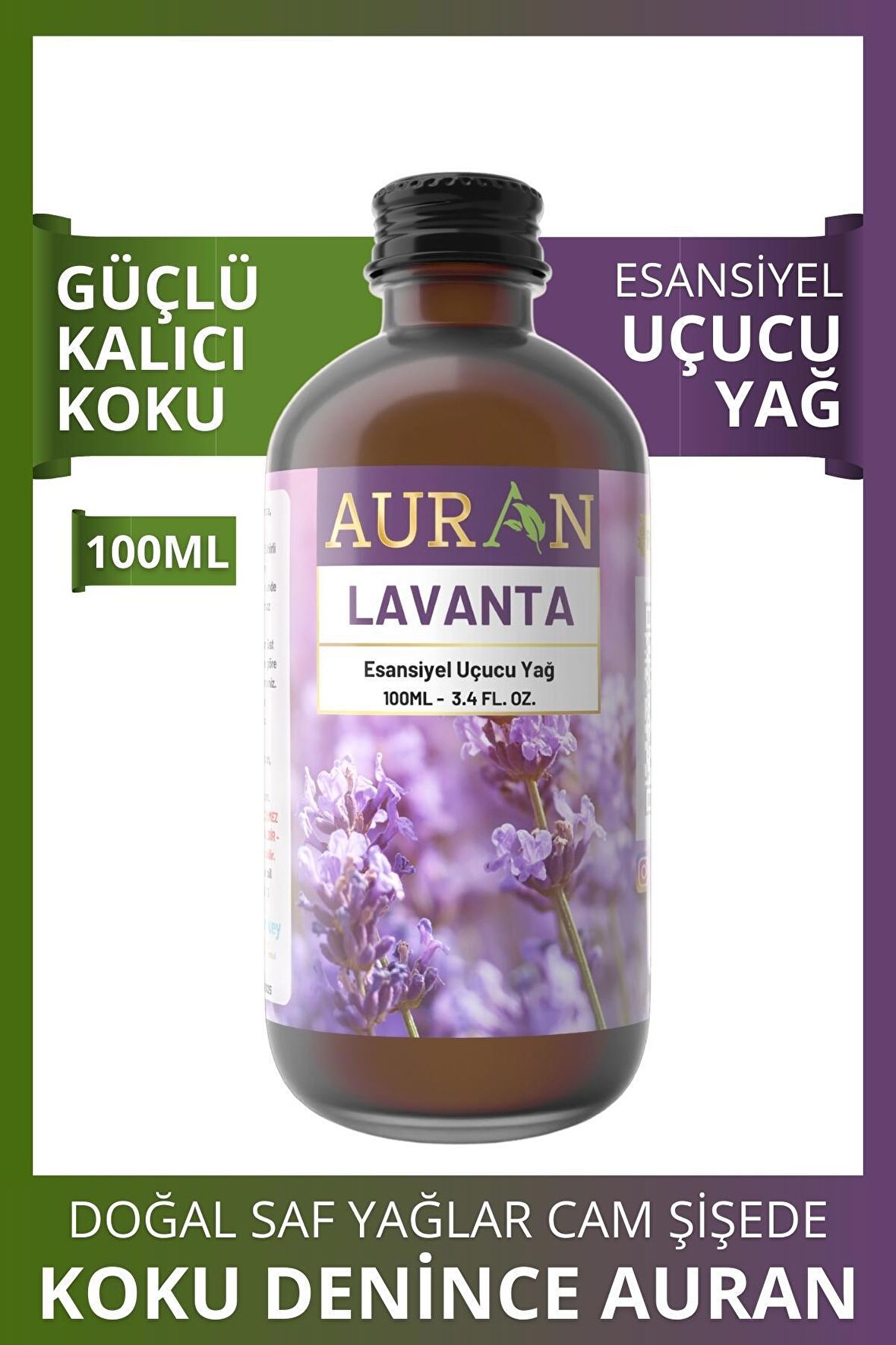 Lavanta Esansiyel Uçucu Koku Yağı Buhurdanlık Yağı Difüzör Esansı Hobi Esans Ortam Oda Kokusu 100ml