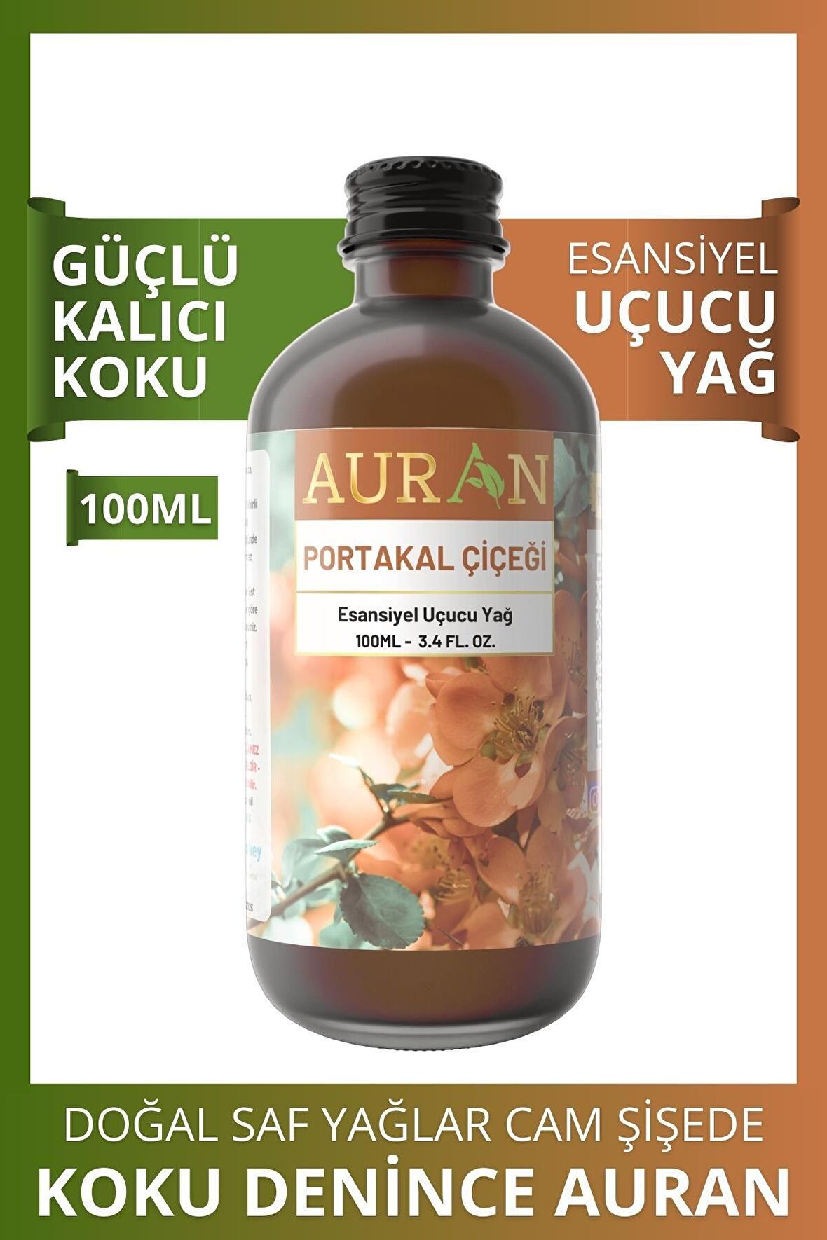 Portakal Çiçeği Esansiyel Uçucu Koku Yağı Buhurdanlık Yağı Difüzör Esansı Hobi Esans Ortam Oda 100ml
