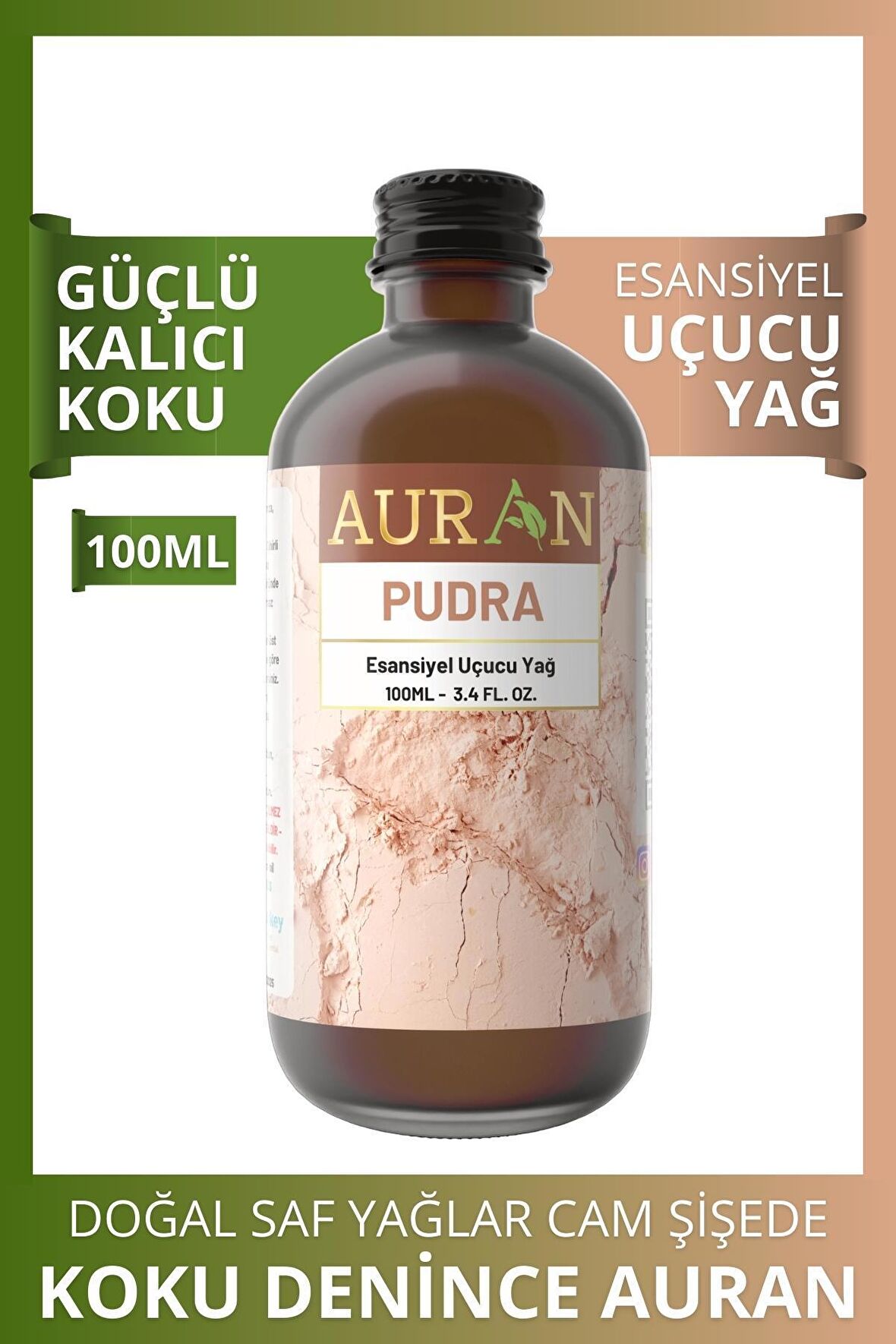 Pudra Saf Esansiyel Uçucu Yağ Buhurdanlık Yağı Difüzör Esansı Aromaterapi Ortam Küre Koku 100ml