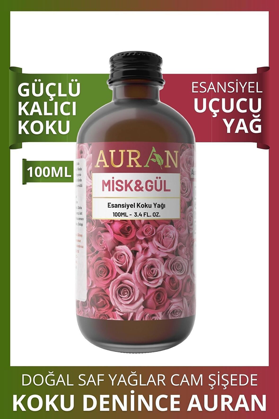 Misk & Gül Esansiyel Uçucu Koku Yağı Buhurdanlık Yağı Difüzör Esansı Hobi Esans Ortam Oda 100ml