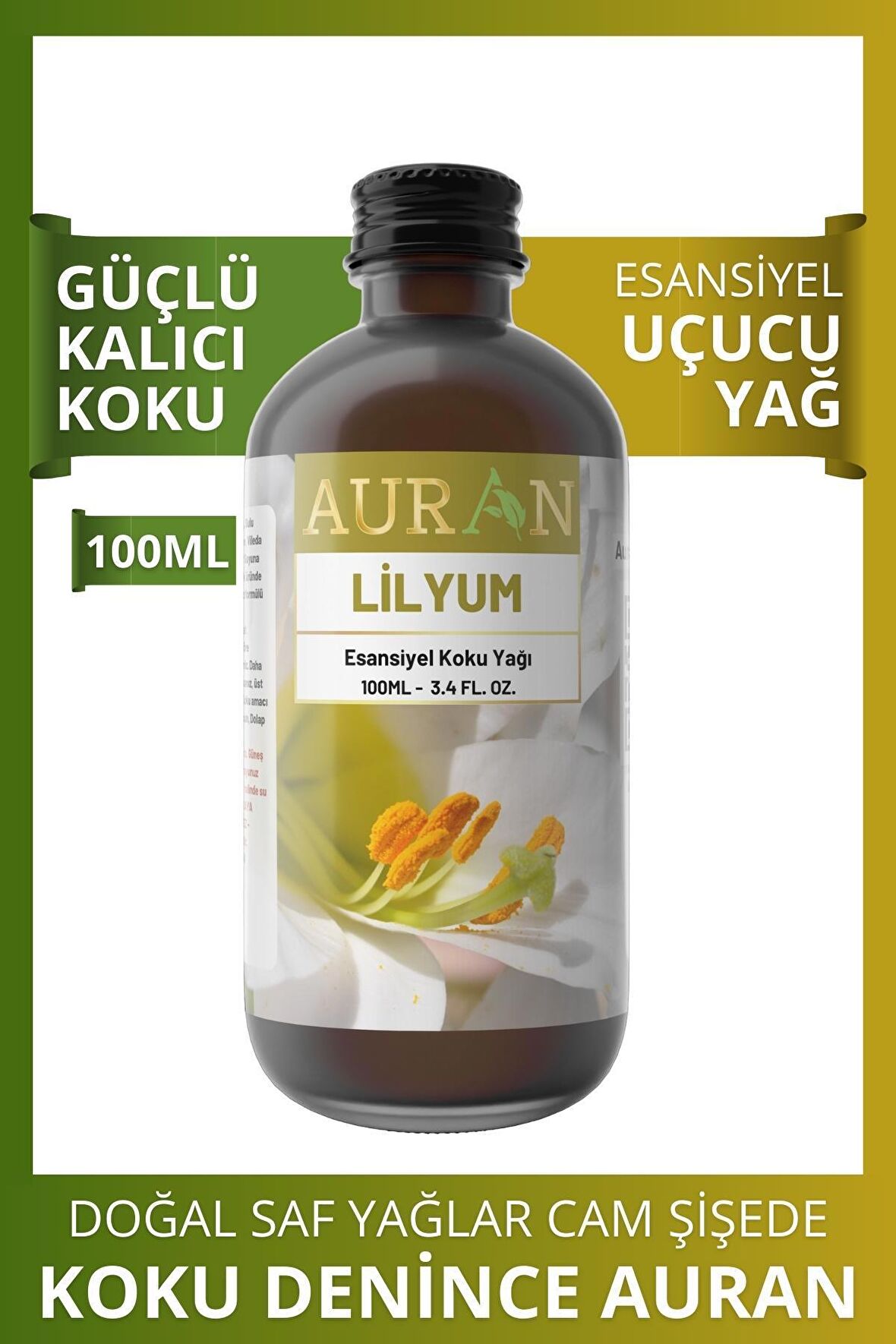 Lilyum Esansiyel Uçucu Koku Yağı Buhurdanlık Yağı Difüzör Esansı Hobi Esans Ortam Oda 100ml