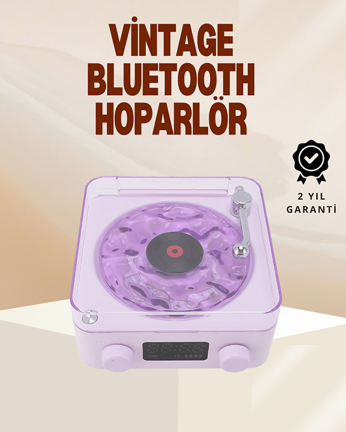 Retro Pikap Hoparlör – Şarjlı Kablosuz Projektör ve Gece Lambası