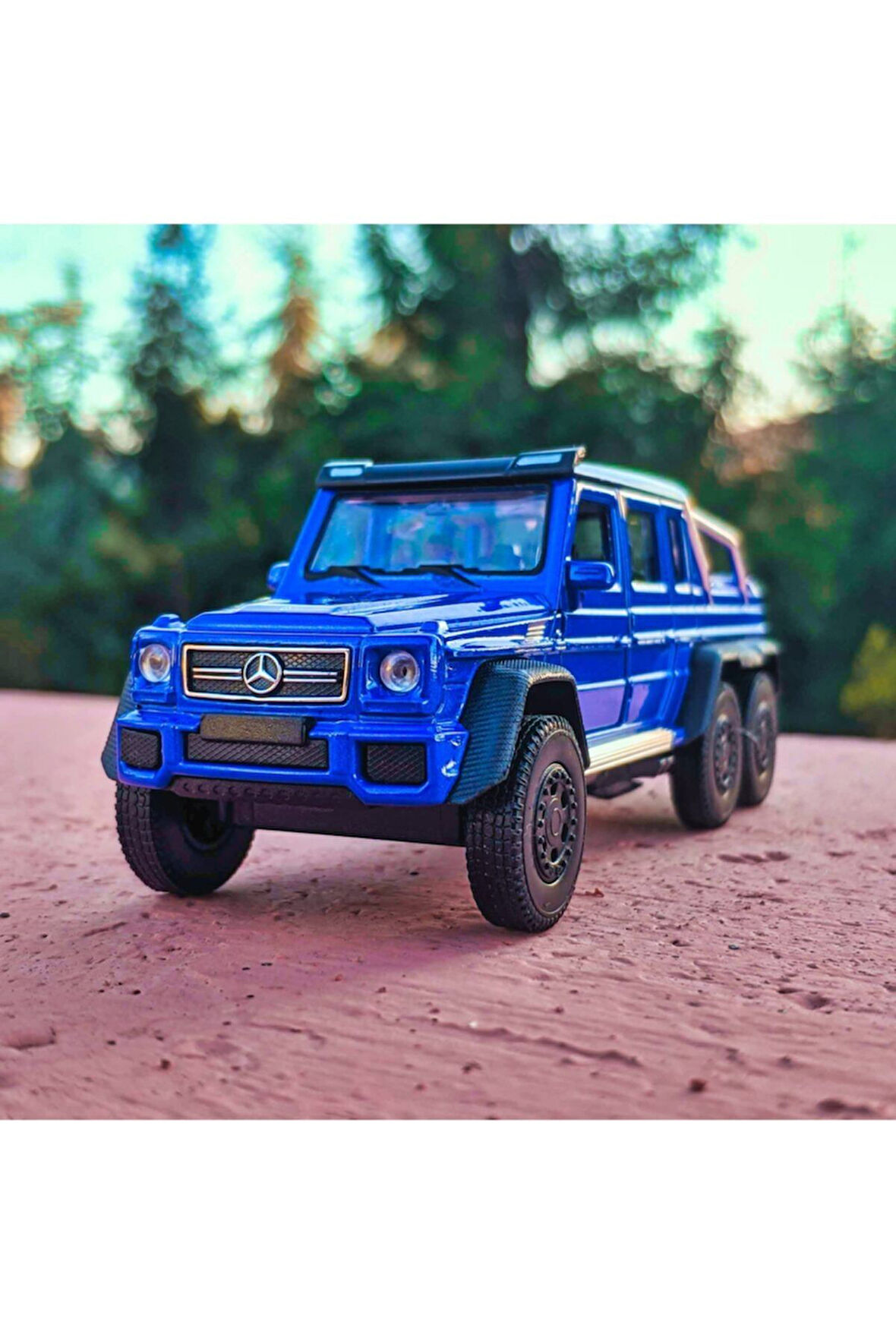 G63 Amg 6x6 Koleksiyon Metal Araba 12cm Lüks Arazi Araba Mavi