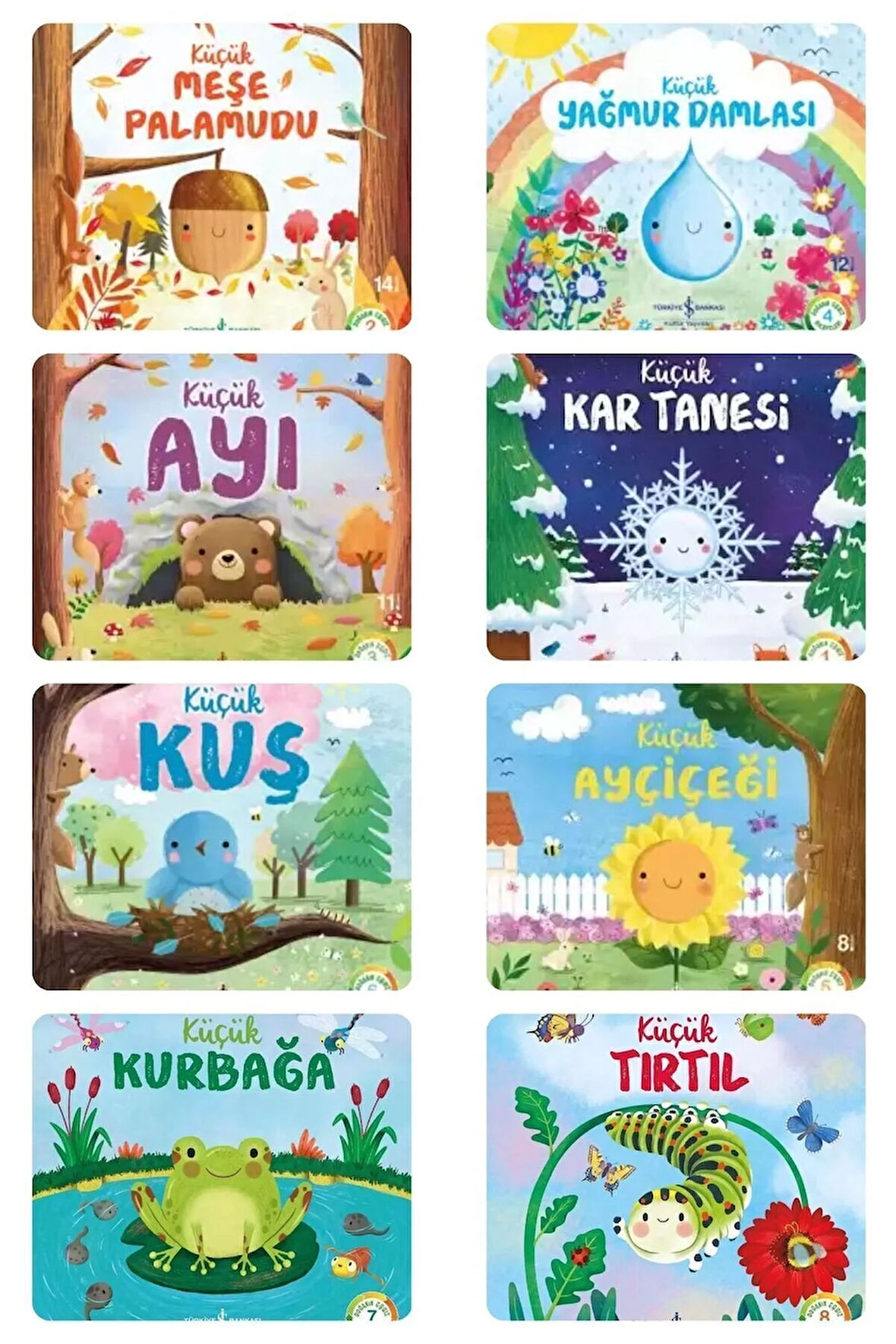 YENİ-DOĞANIN EŞSİZ HİKAYELERİ-TÜM SERİ-8 Lİ SET-Küçük kurbağa-küçük tırtıl-küçük meşe palamut