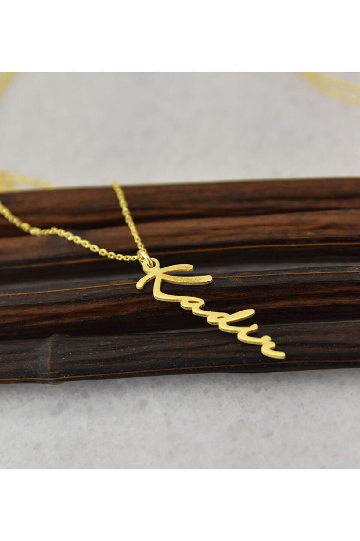 925 Ayar Gümüş Altın Kaplama Isim Kolye