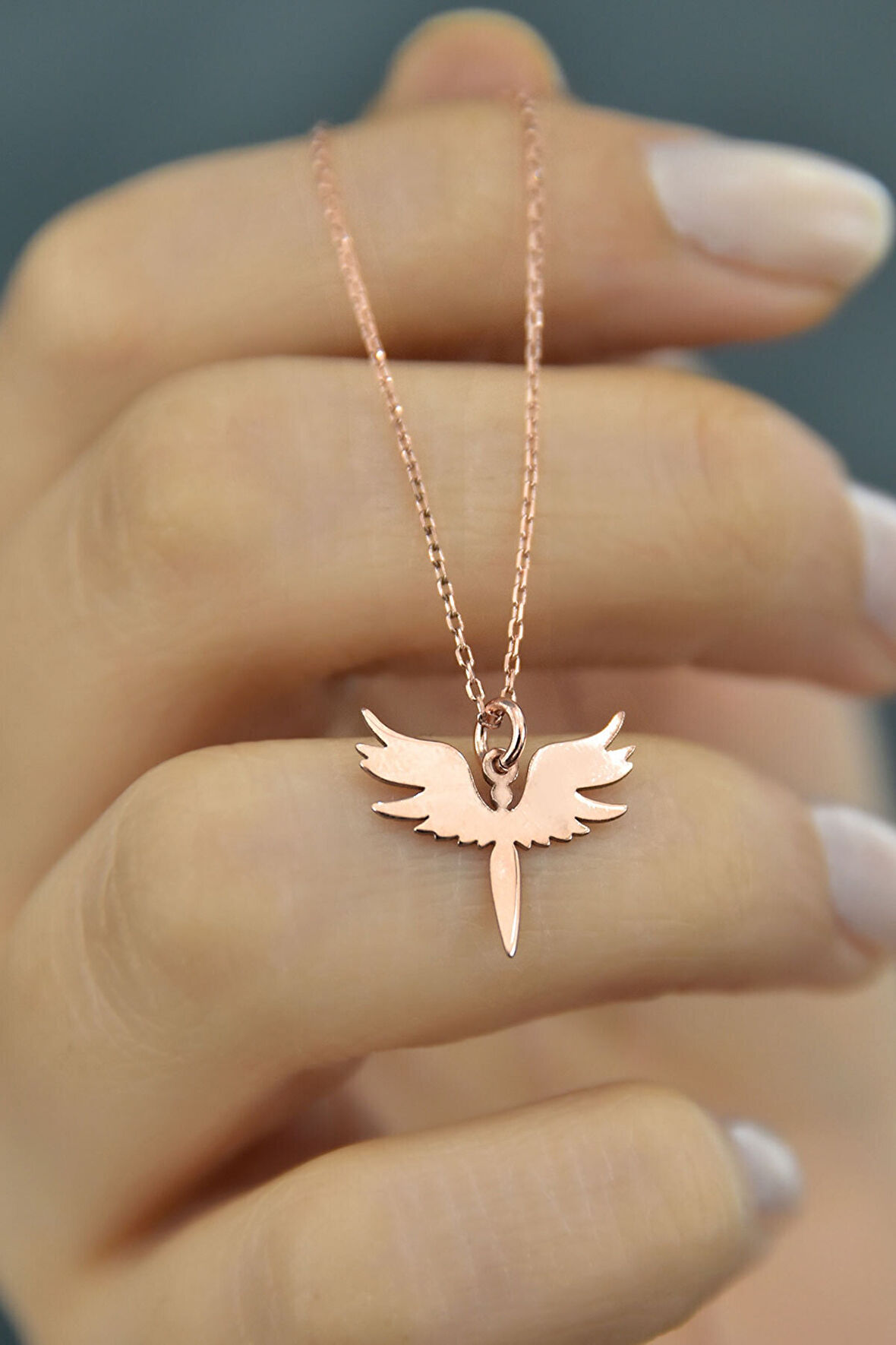 925 Ayar Plaka Kesim Gümüş Mikail Meleği Kolye