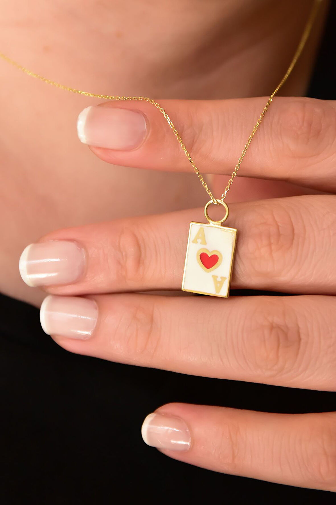 925 Ayar Gümüş Altın Kaplama Mineli Kalp Ve Harf Dikdörtgen Kolye