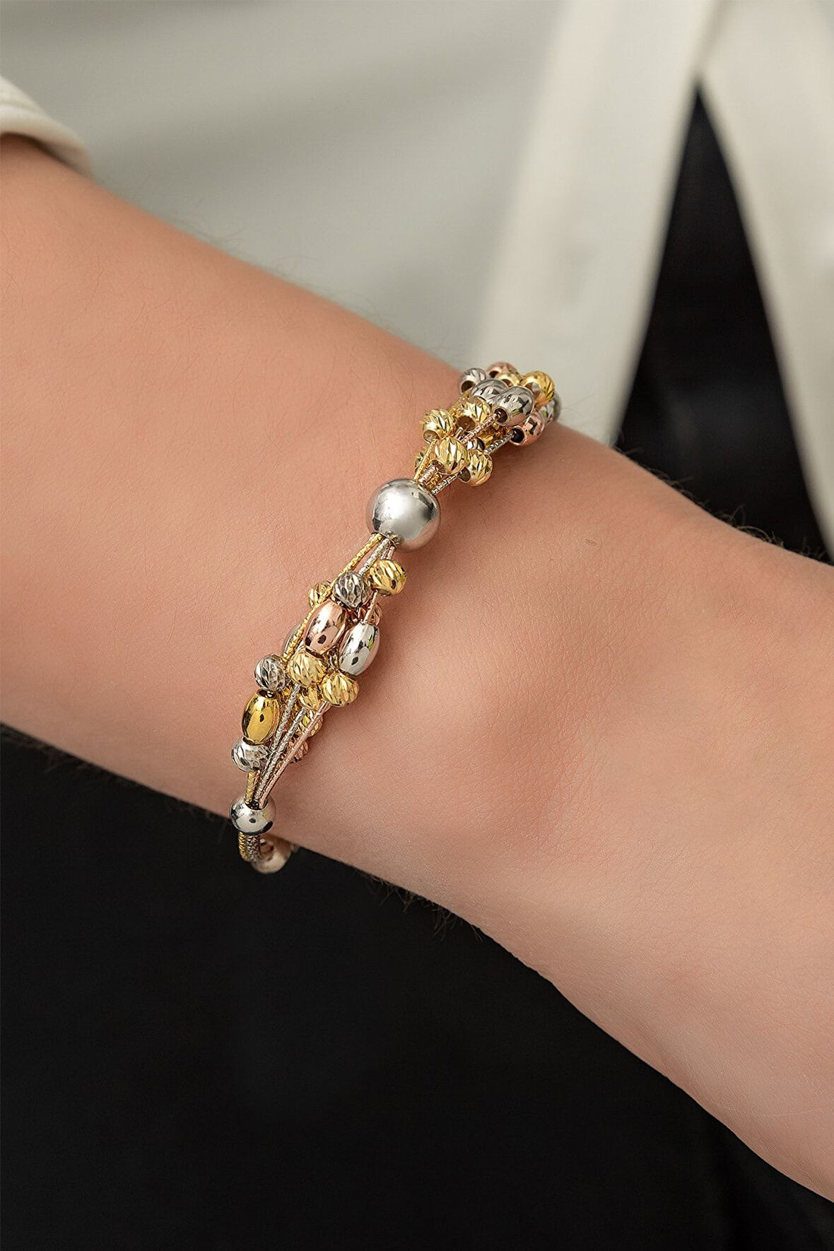 Dorica Toplu Renkli Fantezi 925 Ayar Gümüş Bileklik - Uvps200048