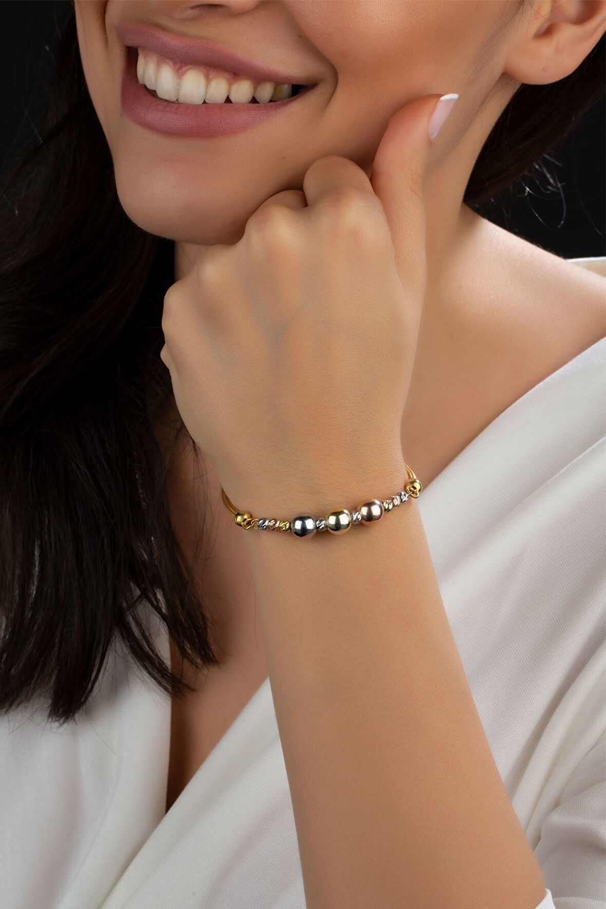 Dorica Toplu Renkli Fantezi 925 Ayar Gümüş Bileklik - Uvps200147