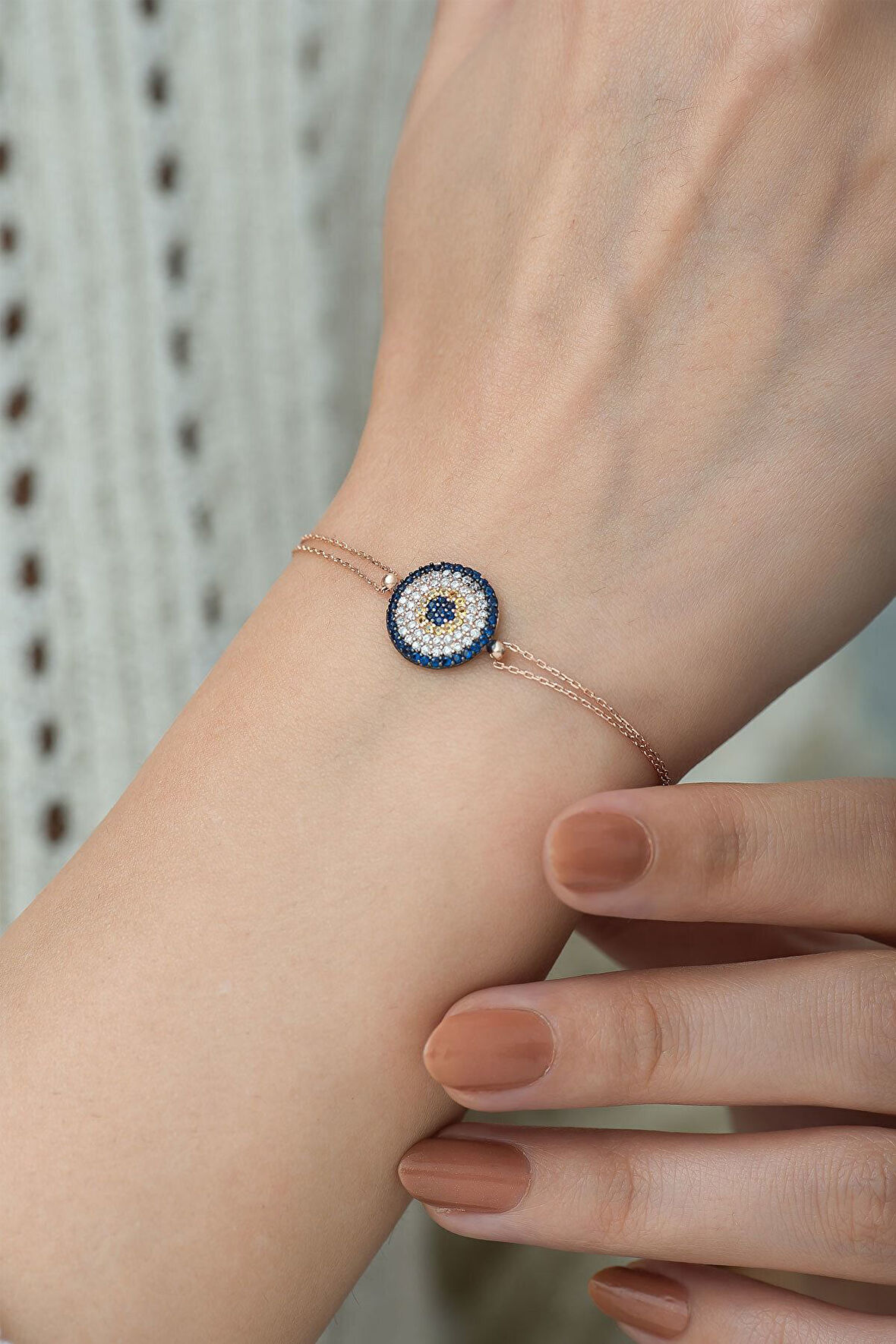 925 Ayar Zirkon Taşlı Gümüş Nazar Bileklik