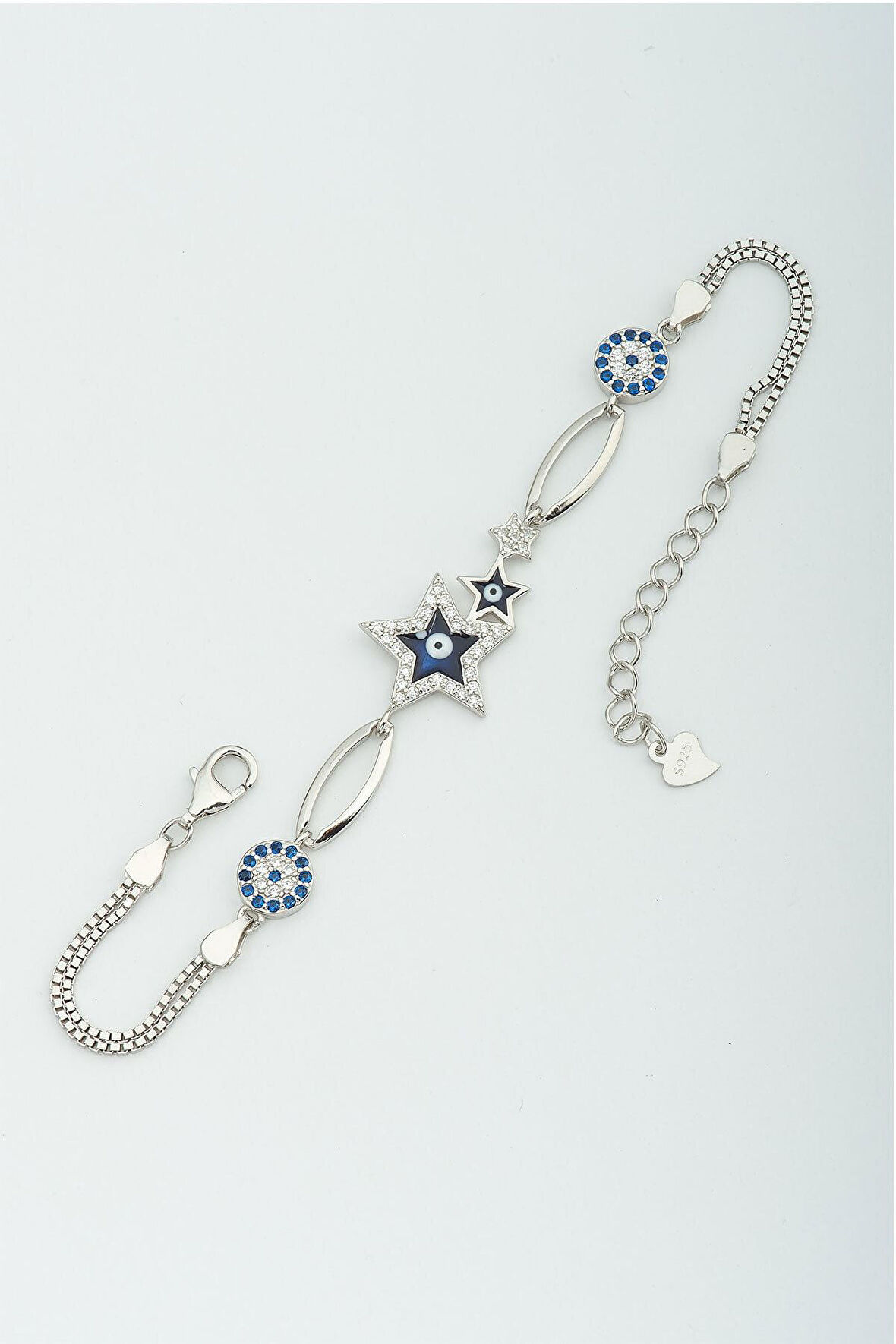 925 Ayar Gümüş Nazar Bocuklu Yıldız Kadın Bileklik