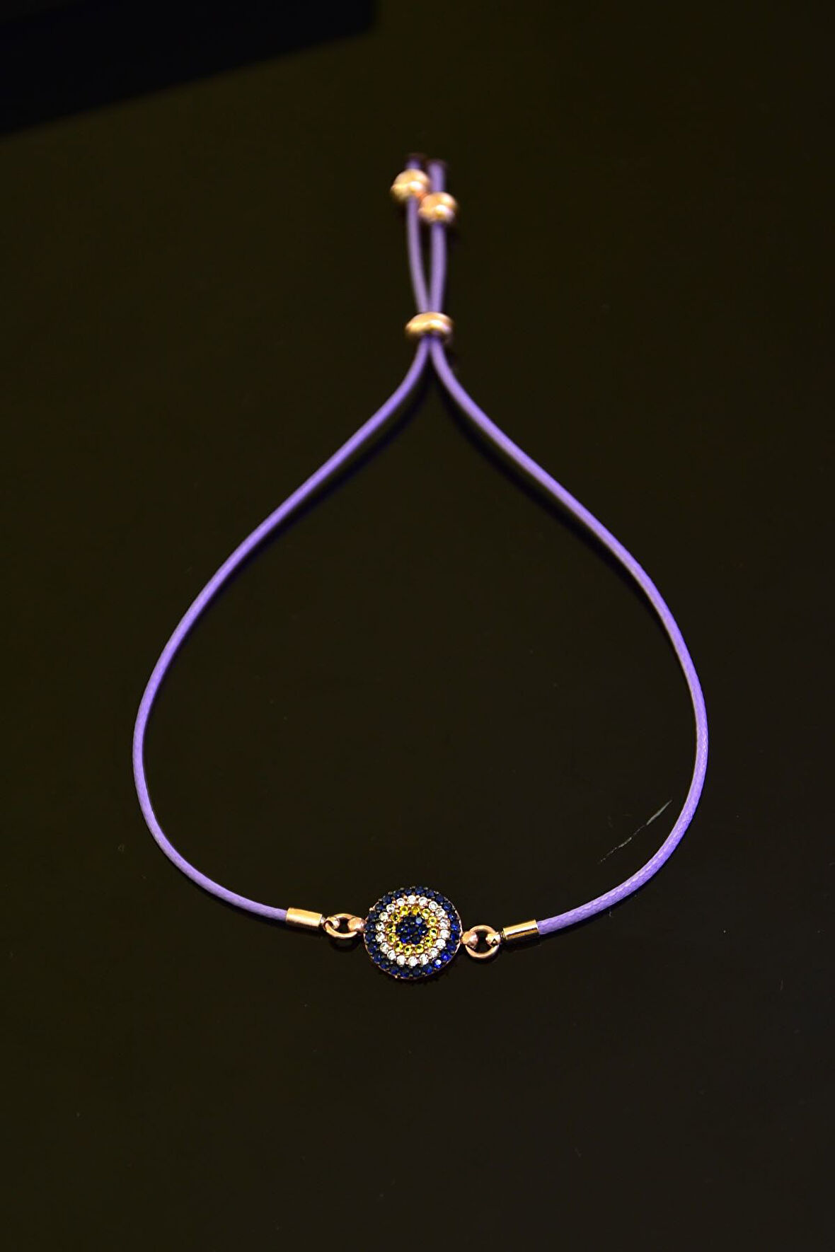 925 Ayar Gümüş Zirkon Taşlı Ipli Nazar Kadın Bileklik