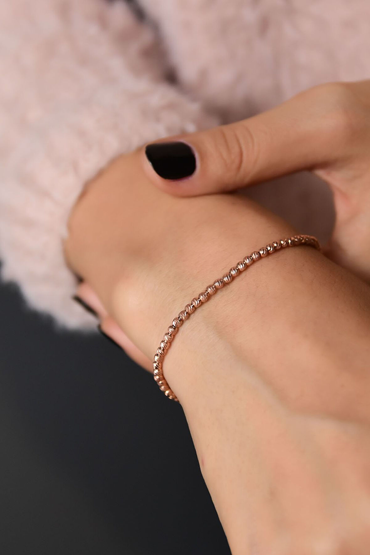 925 Ayar Gümüş Rose Kaplama Dorika Toplu Bileklik