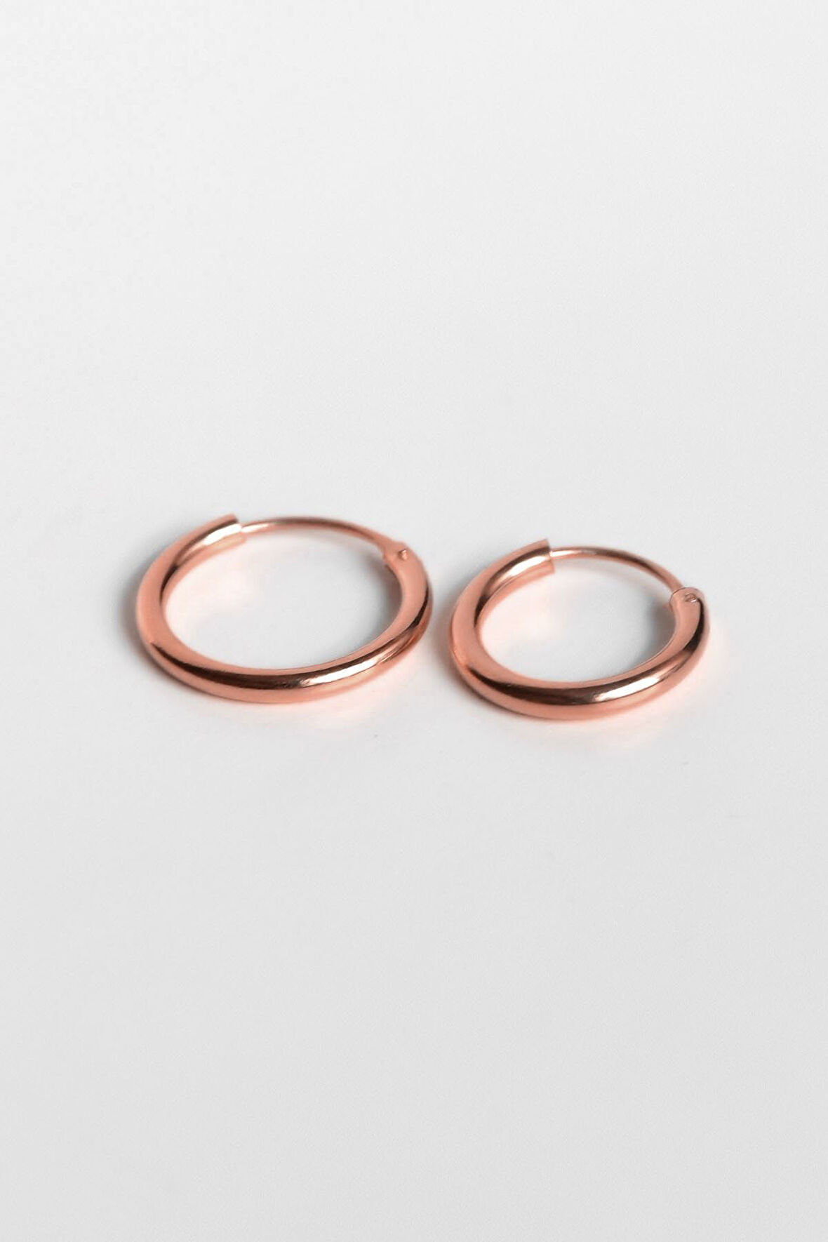 925 Ayar Gümüş Rose Kaplama Büyük Halka Küçük Halka Kadın Küpe