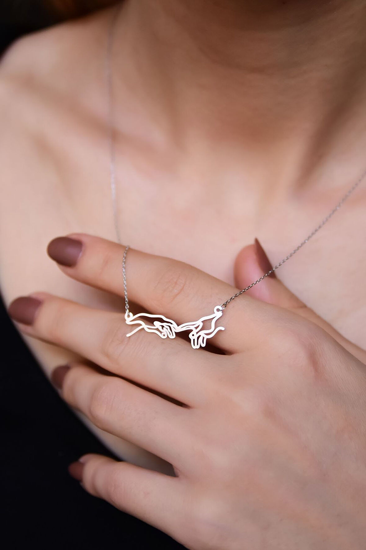 925 Ayar Gümüş Rodyum Kaplama Yaratılış Kolye