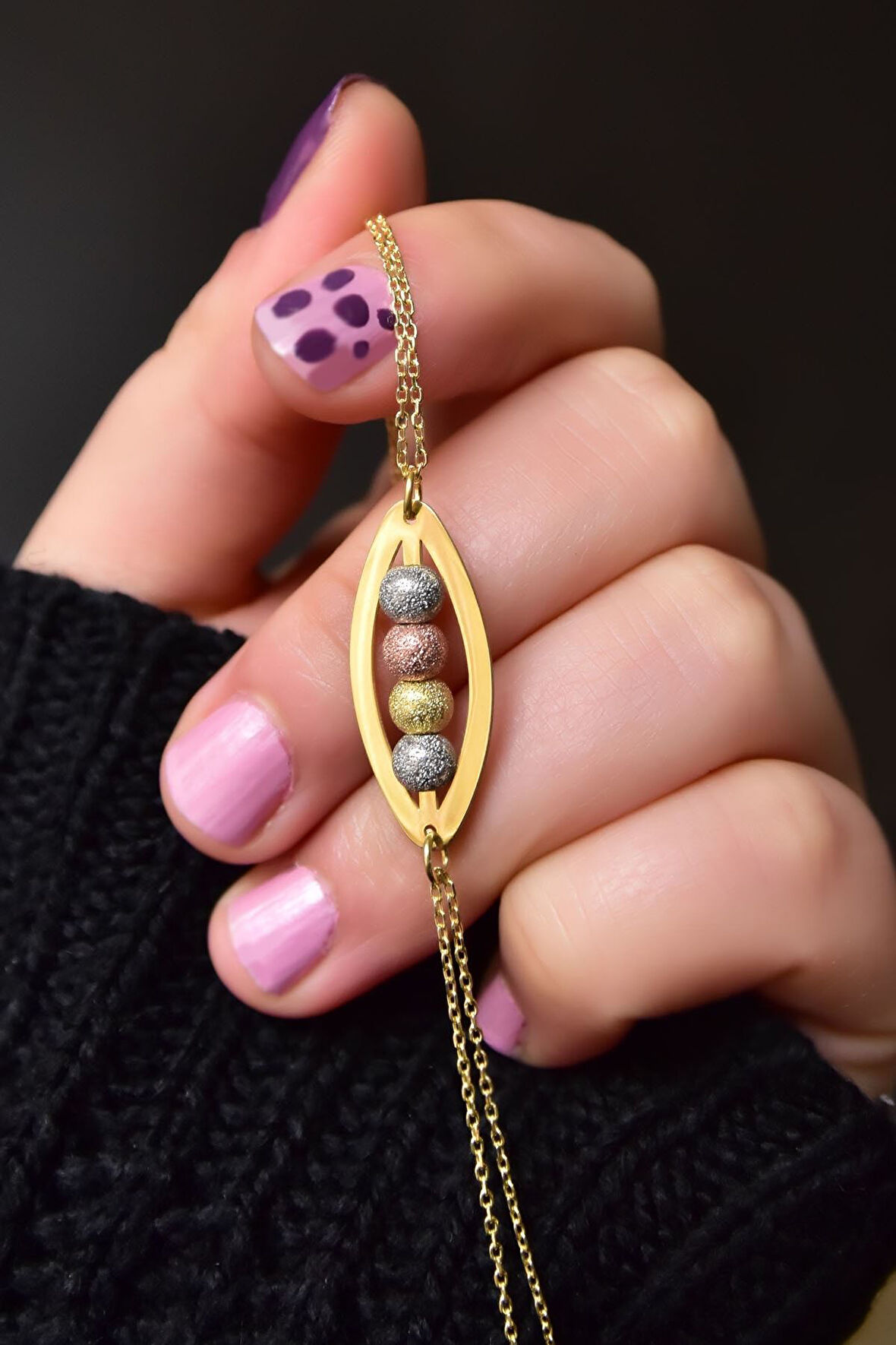 925 Ayar Gümüş Gold Kaplama Tasarım Üç Renkli Sim Dorika Toplu Bileklik