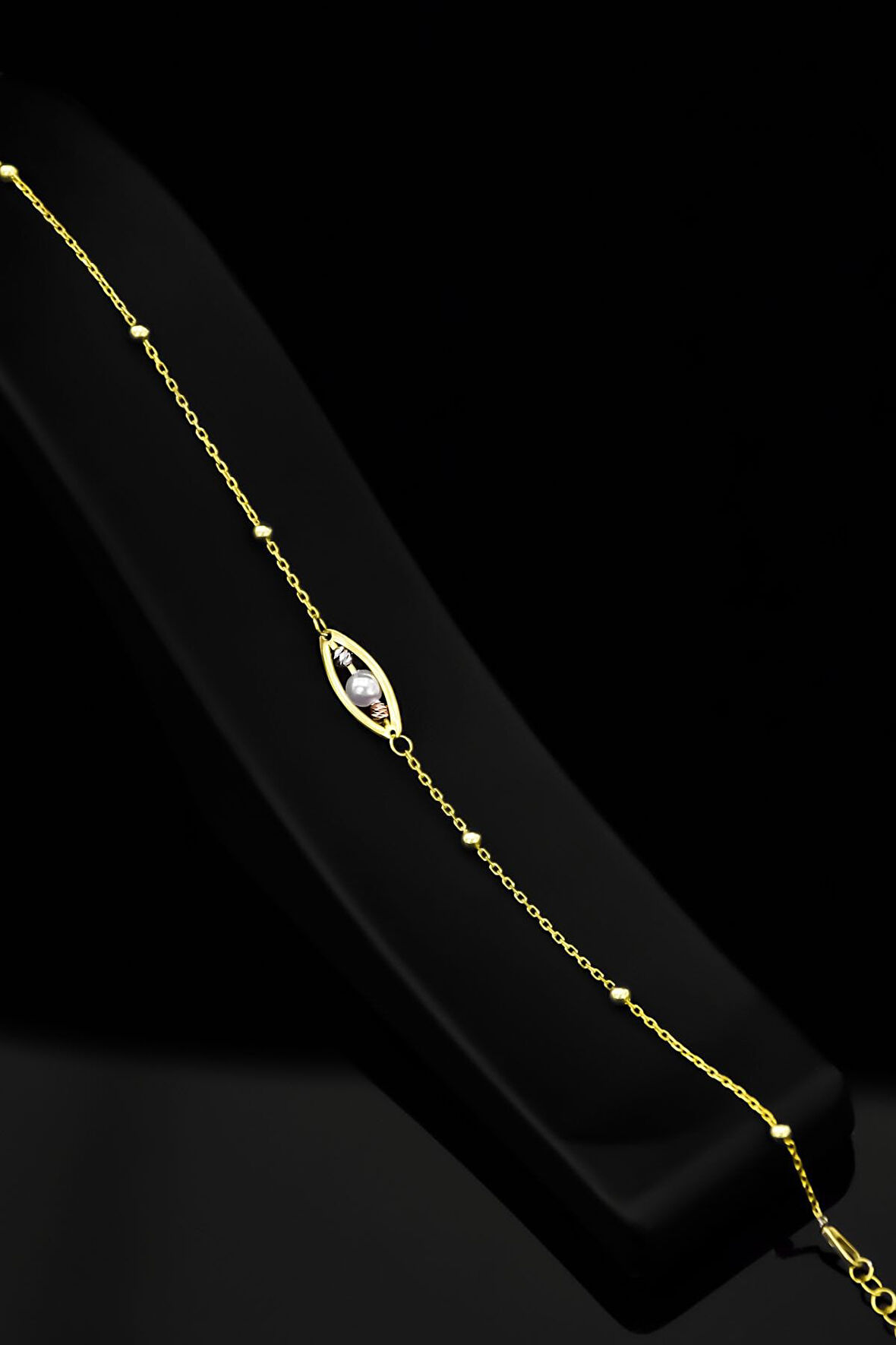 925 Ayar Gümüş Gold Kaplama Tasarım Üç Renk Dorika Toplu Incılı Bileklik