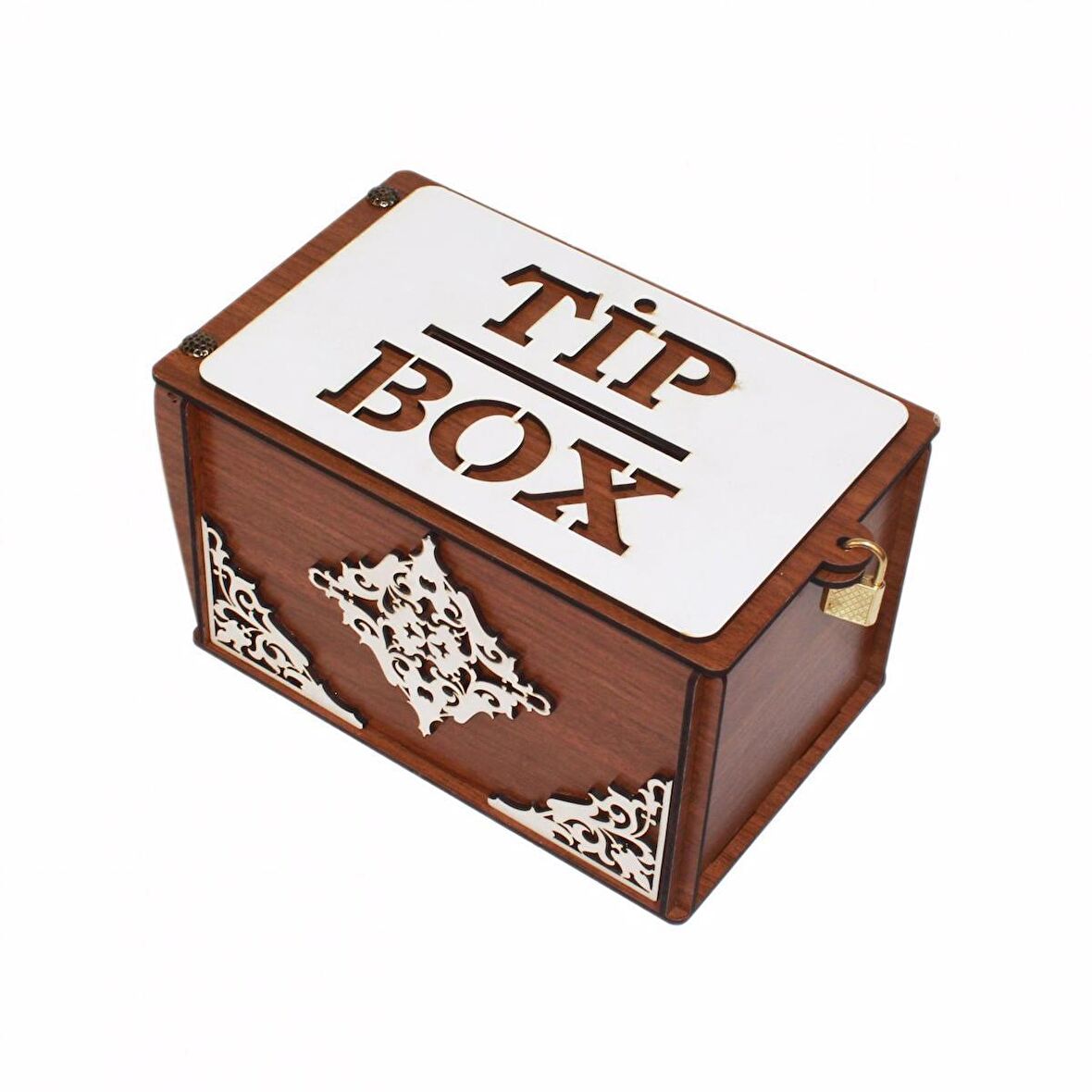 TİP BOX AHŞAP KUMBARA TİPBOX KİLİTLİ BAHŞİŞ KUTUSU