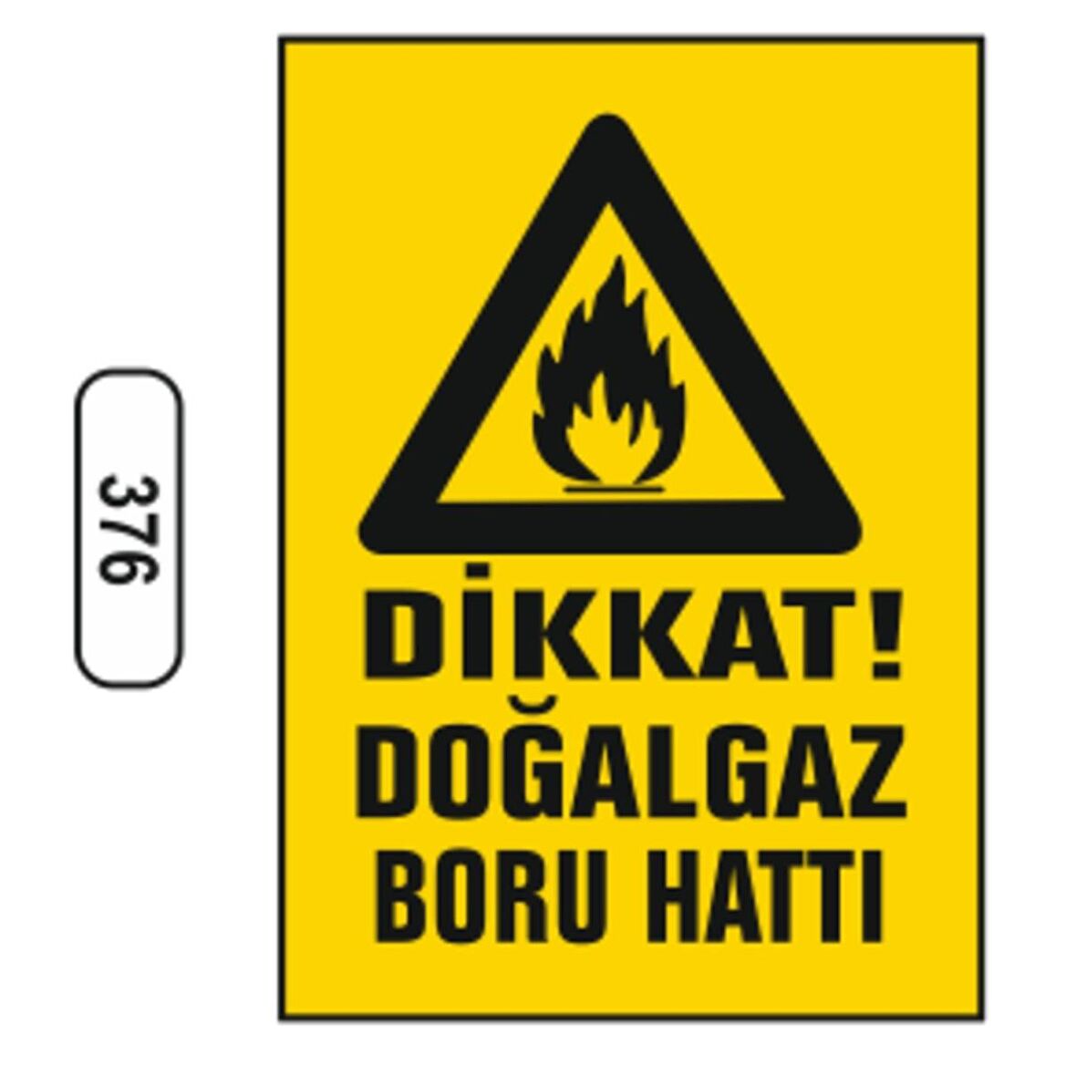 Dikkat Doğalgaz Boru Hattı Uyarı Levhası