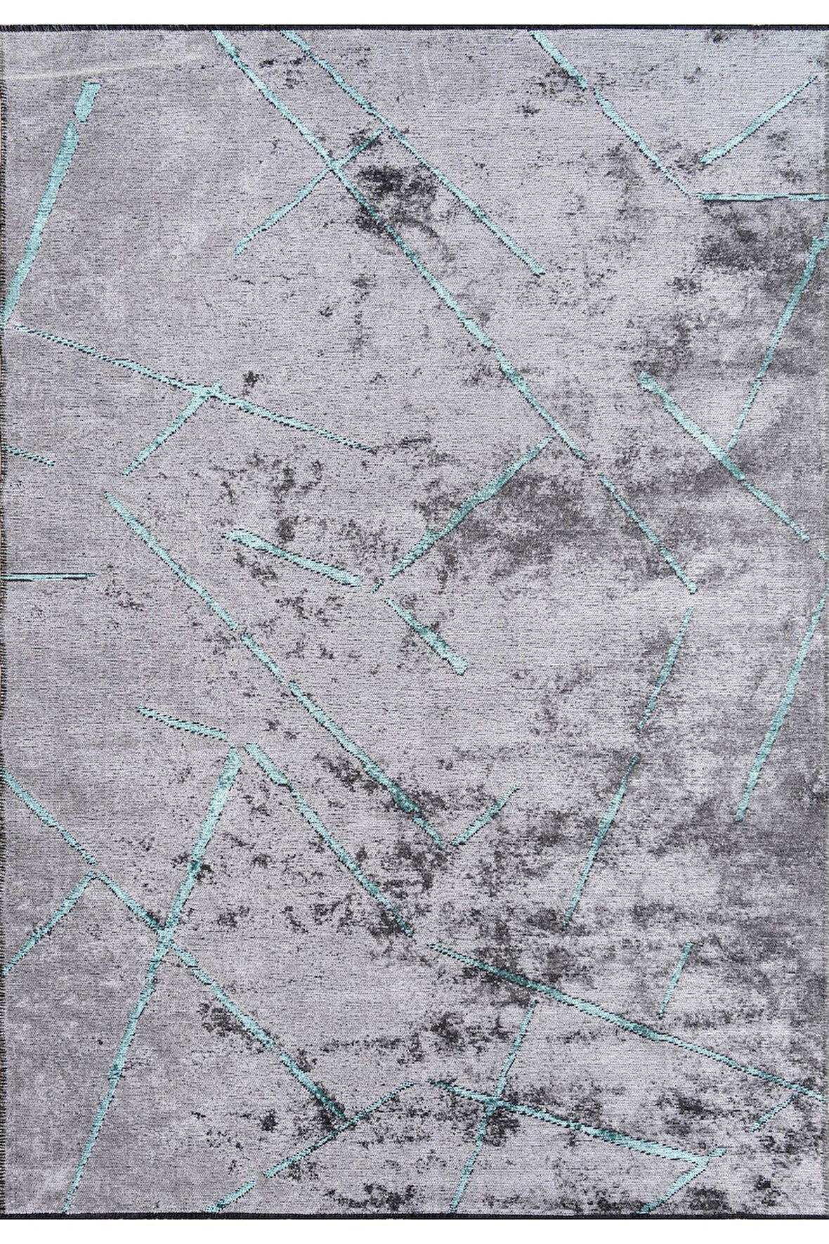 Pierre Cardin Azur UZ02A Gri Buz Mavi Pamuk Akrilik Yumuşak Dokulu Modern Kilim Halı