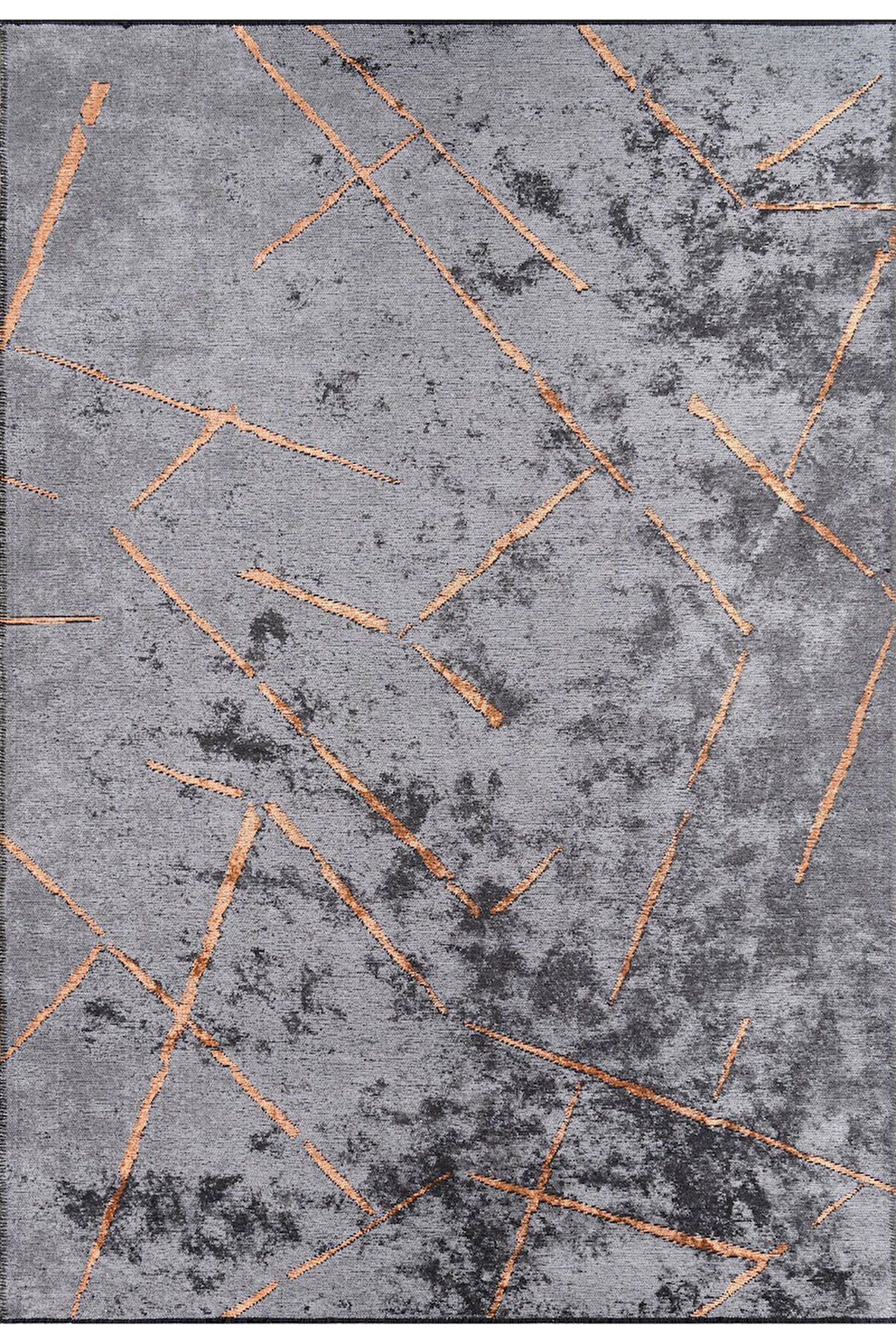 Pierre Cardin Azur UZ02C Gri Bakır Pamuk Akrilik Yumuşak Dokulu Modern Kilim Halı