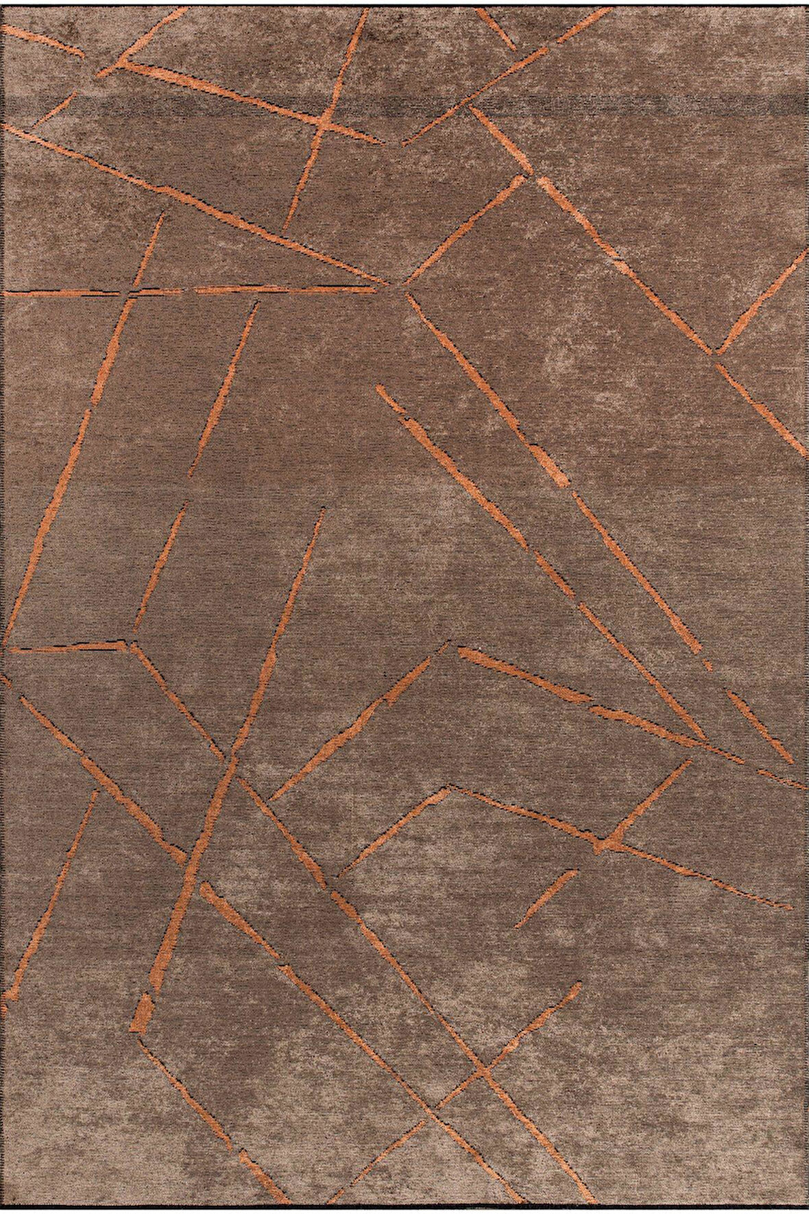 Pierre Cardin Azur UZ02D Kahve Bakır Pamuk Akrilik Yumuşak Dokulu Modern Kilim Halı