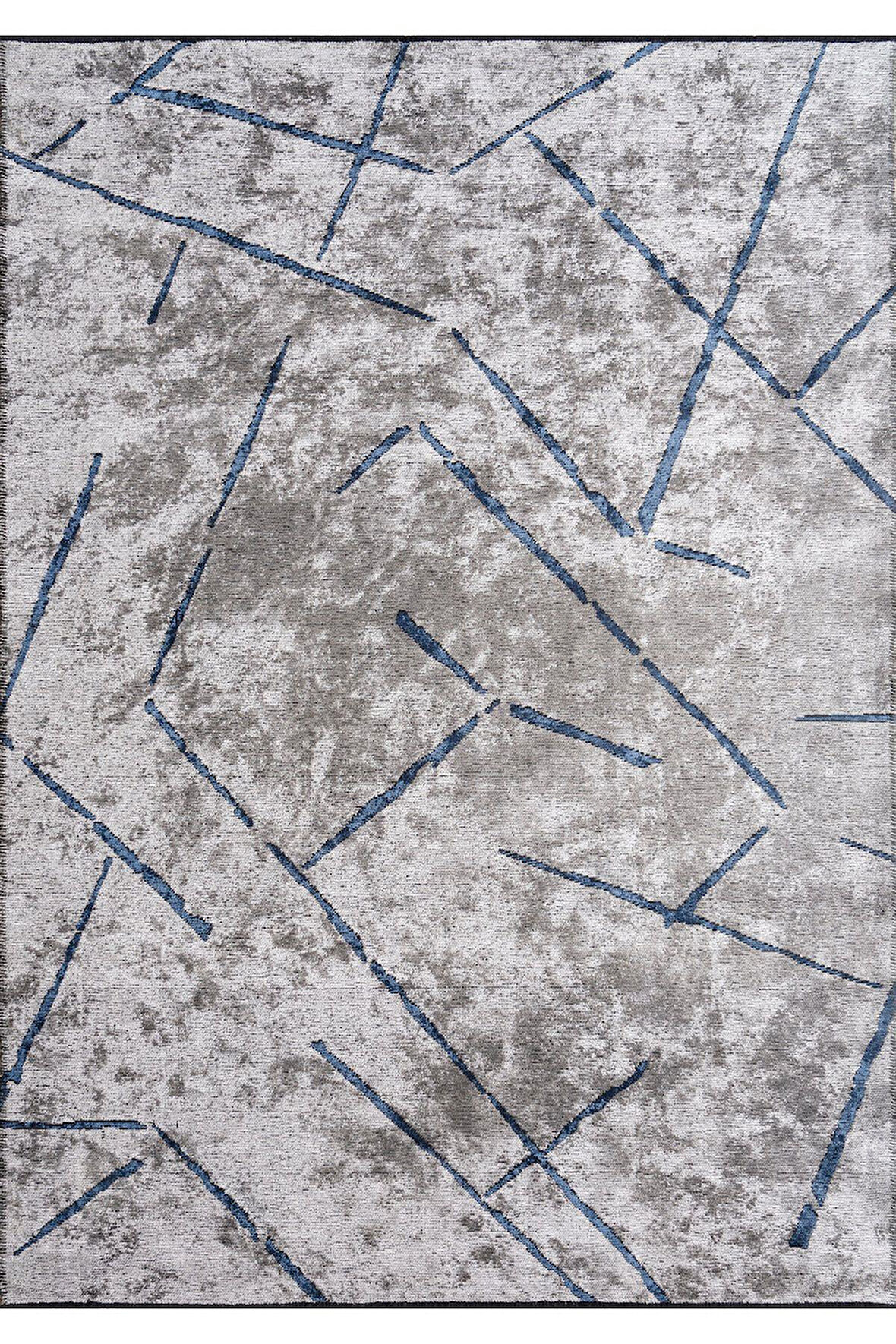 Pierre Cardin Azur UZ02E Gri Mavi Pamuk Akrilik Yumuşak Dokulu Modern Kilim Halı