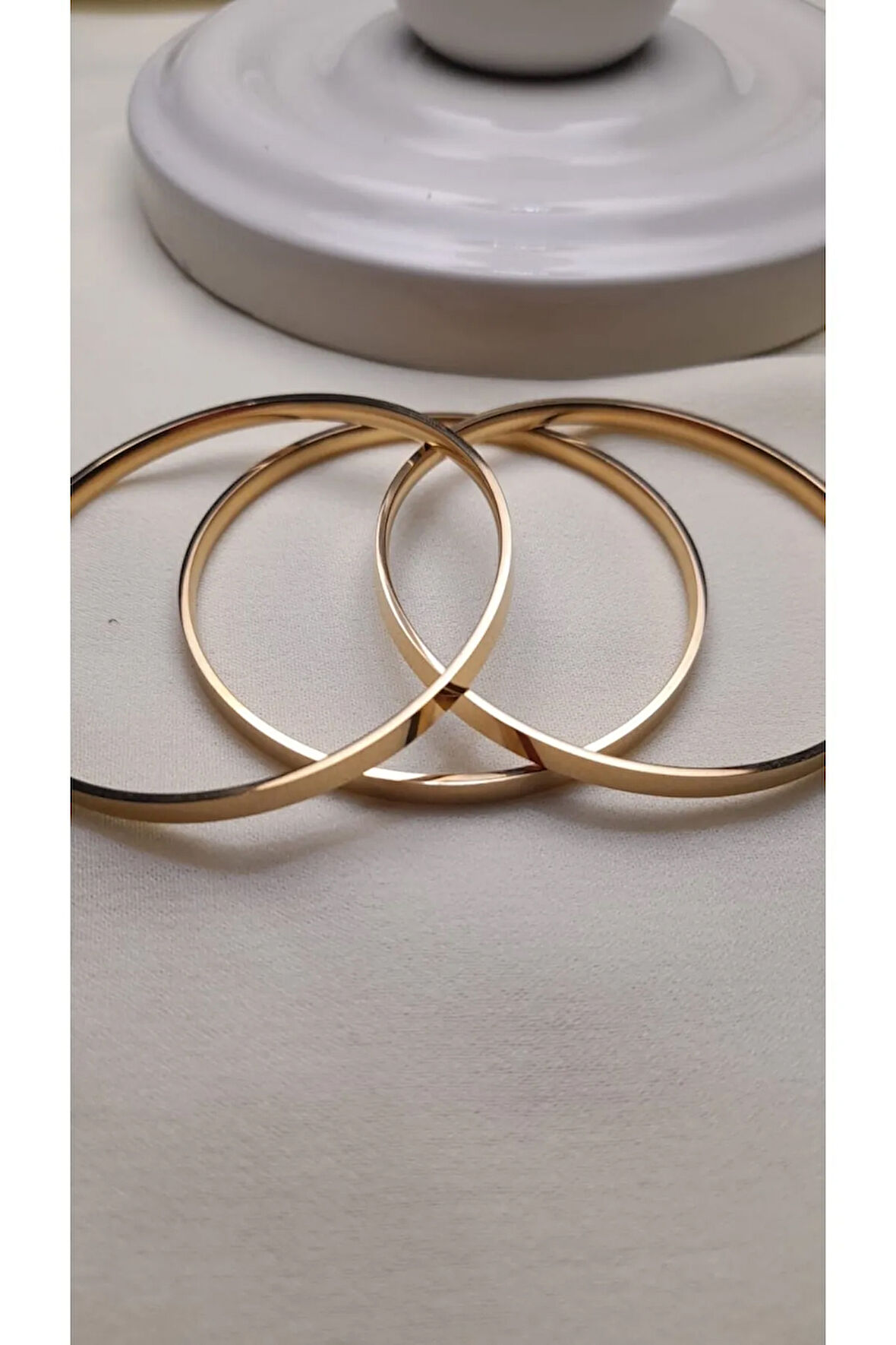 Çelik Kadın Bileklik, Ajda Bilezik, Kibrit Çöpü Bilezik 4 Mm. Kalın 3lü Bileklik