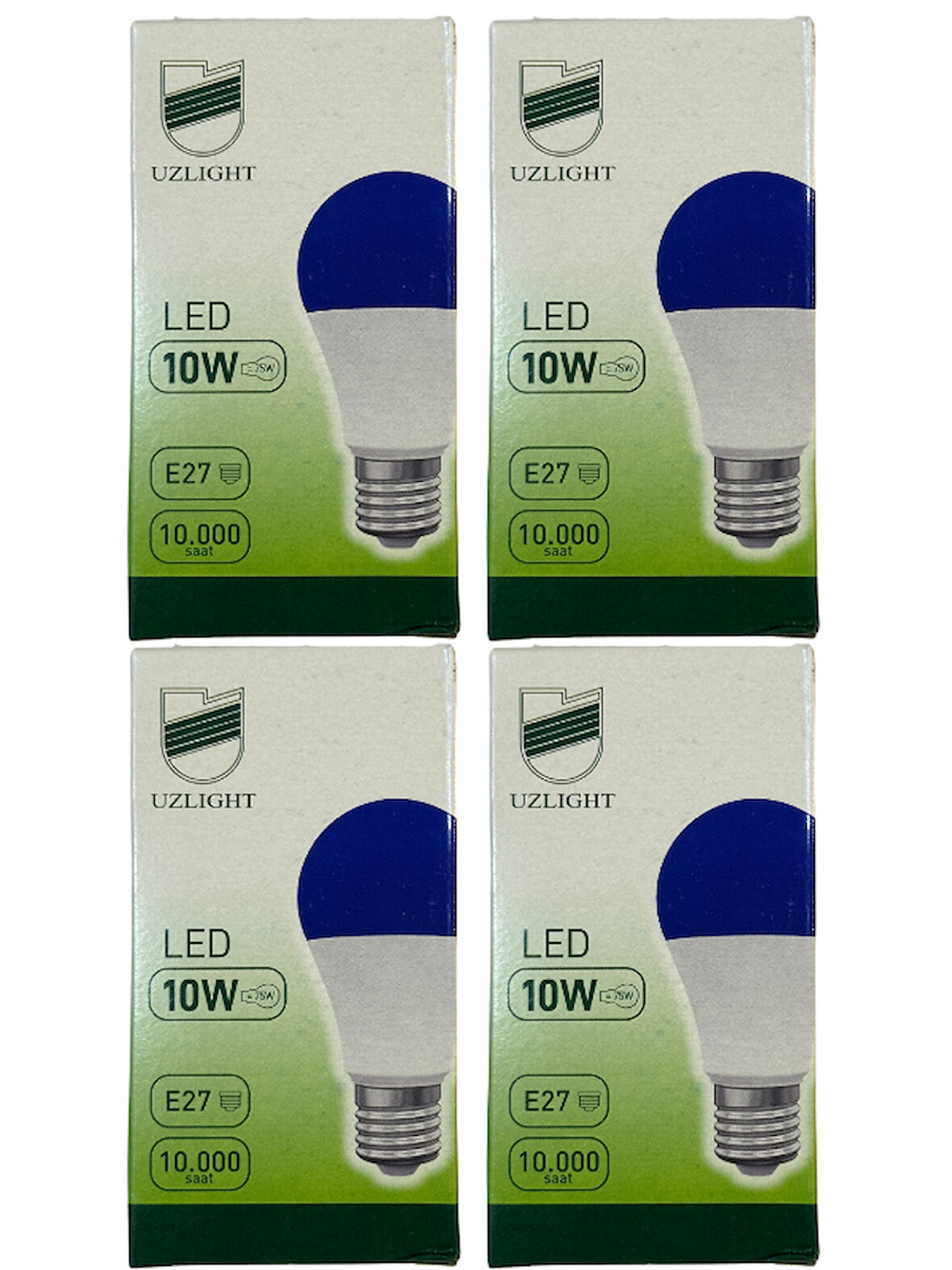 Uzlight 10W(75W) 11000K (Mavi Işık) E27 Duylu Led Ampul (4 Adet)