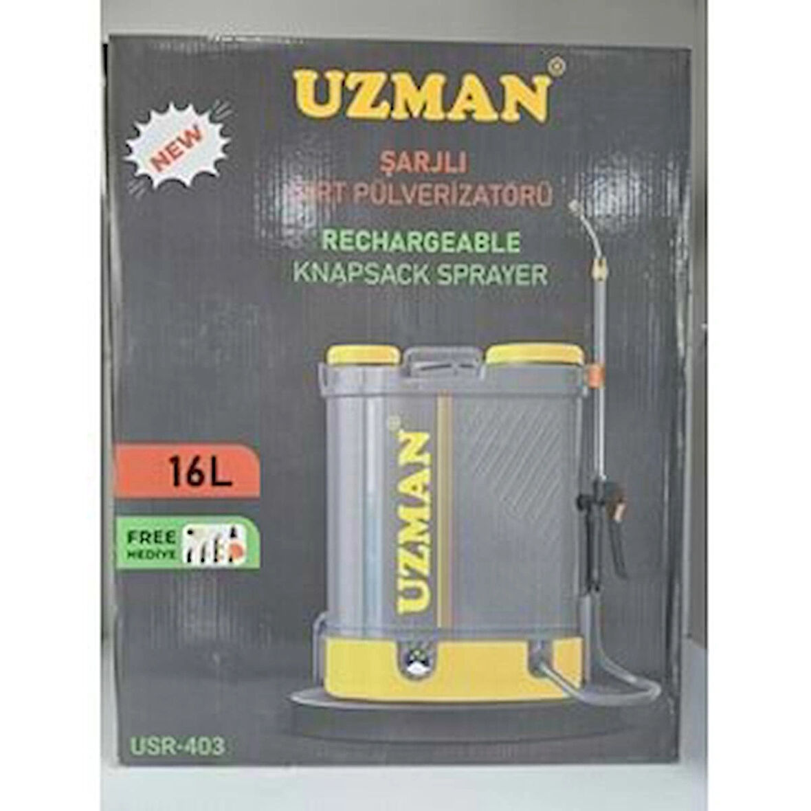 UZMAN 16 LT ŞARJLI SIRT POMPASI