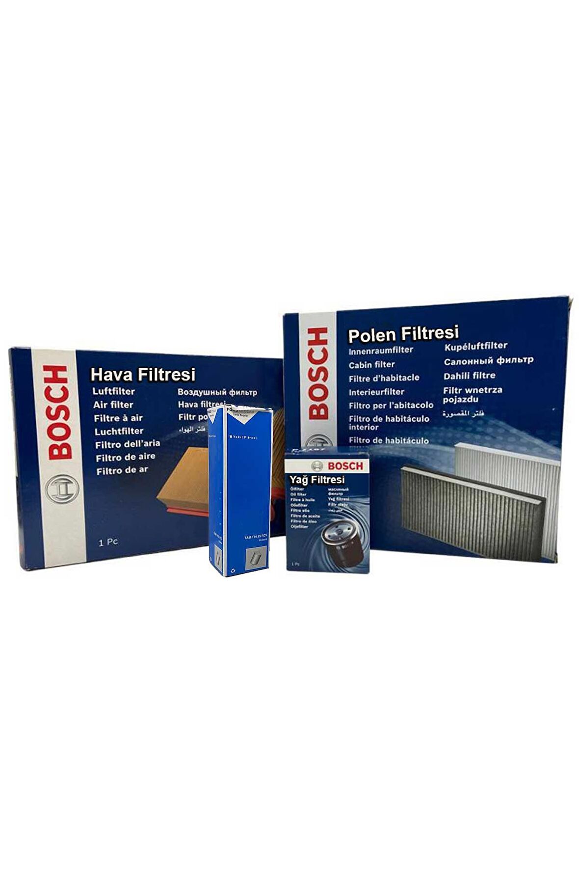 Ford Focus 1 1.6 Benzinli Bosch Filtre Bakım Seti 1998-2005 Hava+Yağ+Karbonlu Polen+Orj Benzin Filtresi