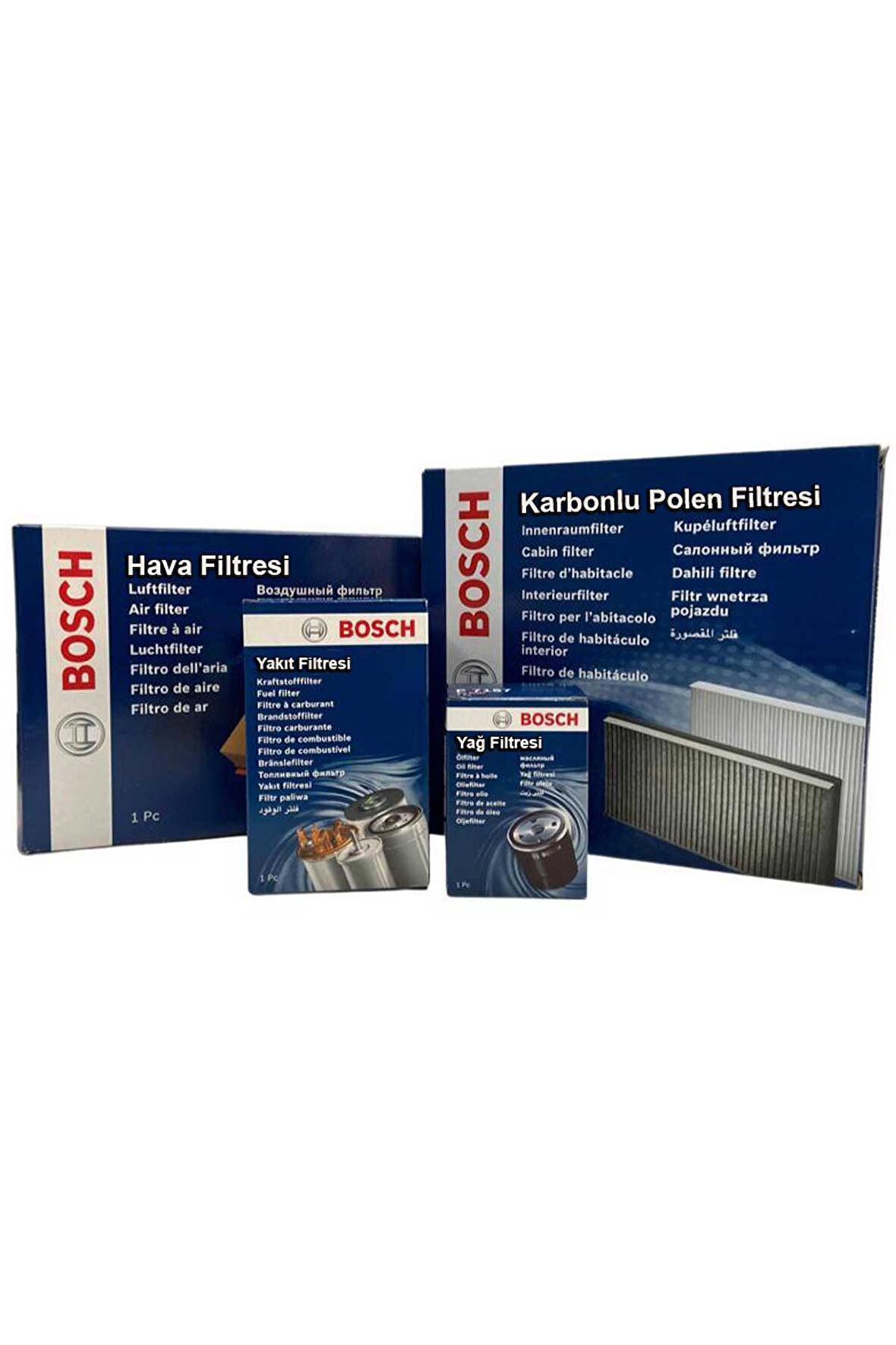 Seat Leon 1.6 TDI Dizel Bosch Filtre Bakım Seti 2013-2019 Hava+Yağ+Yakıt+Karbonlu-Polen