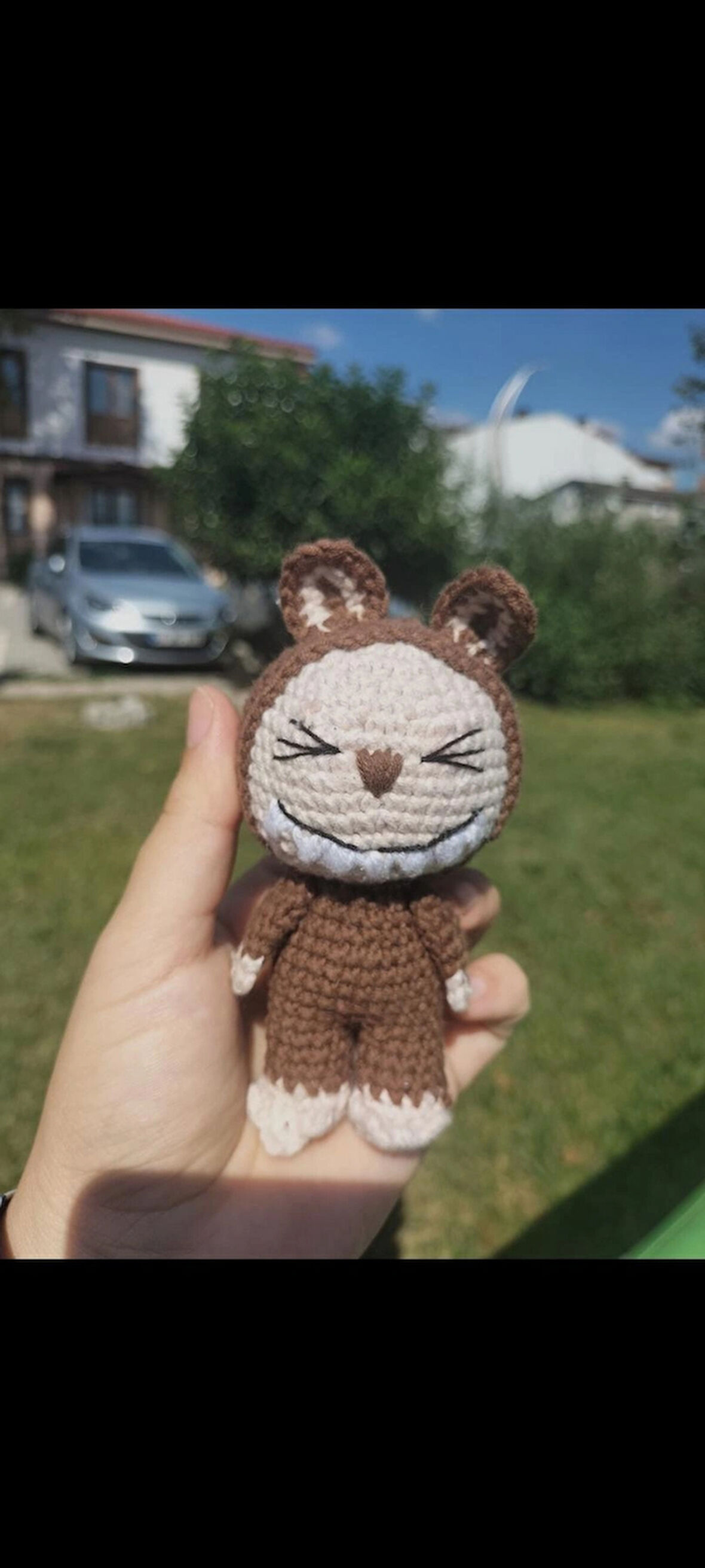 Amigurumi labubu oyuncak kahverengi labubu