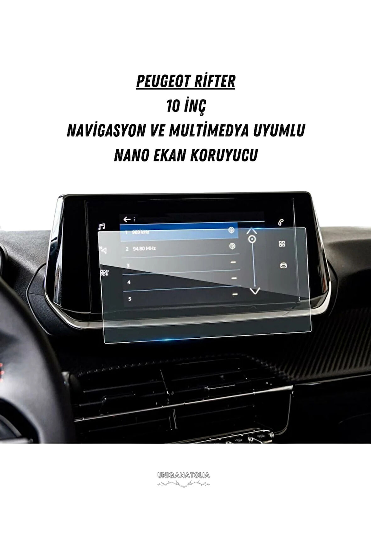 Peugeot Rifter 10 inç Navigasyon ve Multimedya Uyumlu Nano Ekran Koruyucu