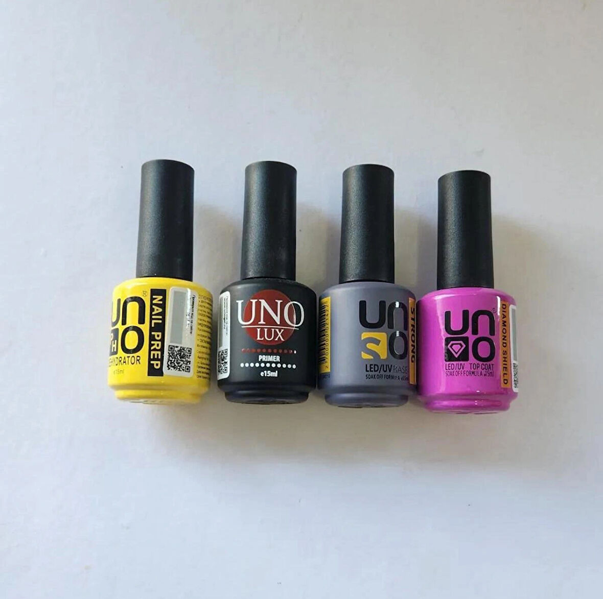 Uno Kalici oje seti nail prep 15ml,praimer asitli 15ml,strong base 15ml, dıamond top coat 15ml