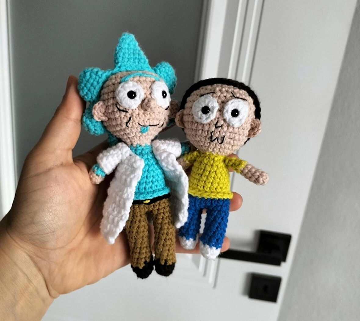 Rick ve morty oyuncağı amigurumi çizgi karakter tasarım Rick ve morty seti