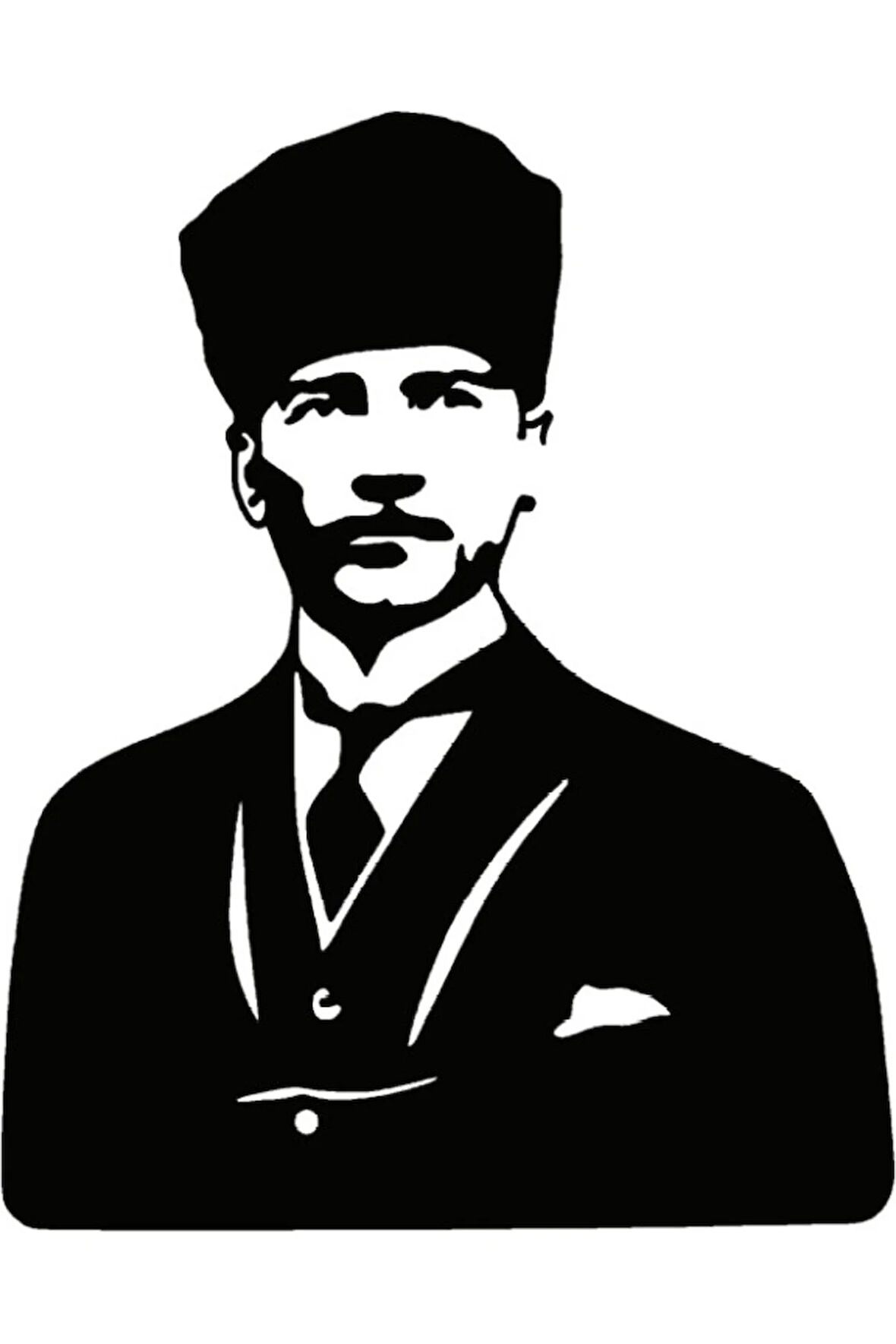 Kalpaklı Atatürk Sticker 10 X 13 Cm