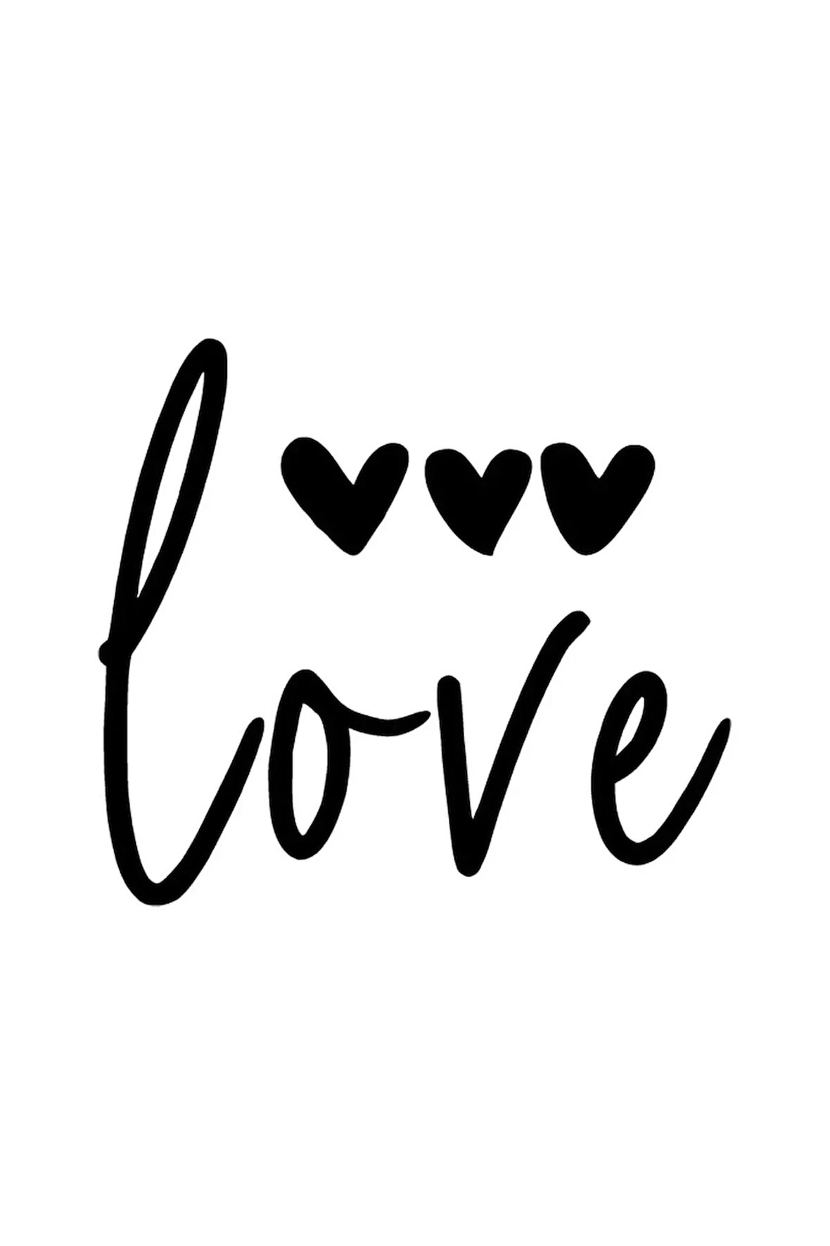 Love ve Kalpler Sticker (Oto-Motor-Laptop-Duvar-Dekor) 10 x 9 cm