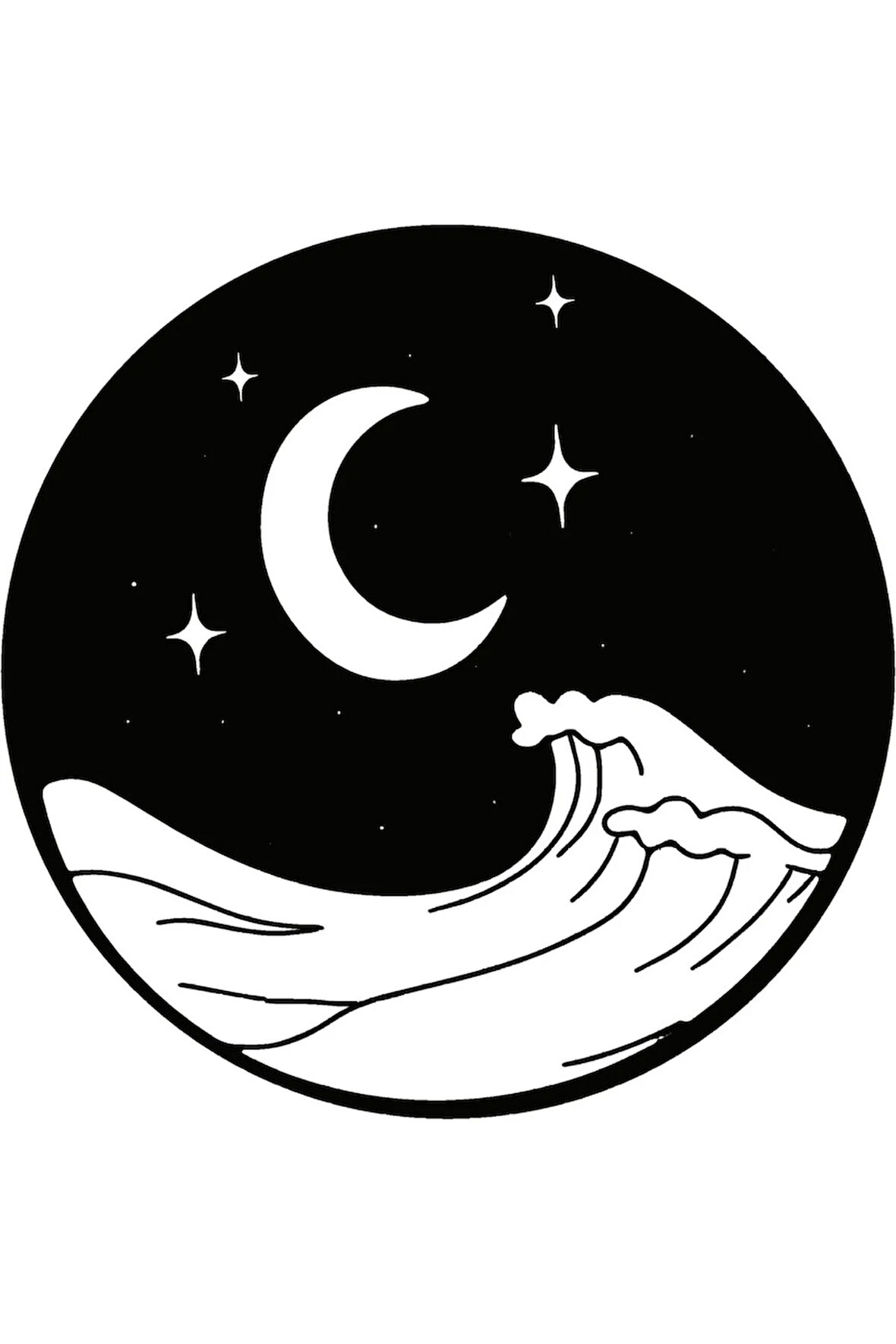 Mehtap Ay Ve Yıldız Temalı Sticker 10 X 10 Cm