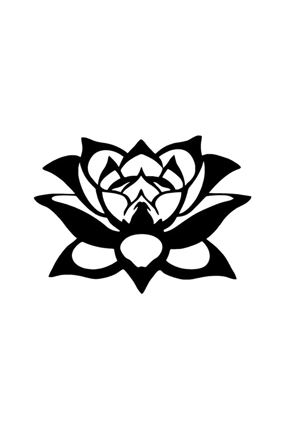 Lotus Çiçeği Sticker (Oto-Motor-Laptop-Duvar-Dekor) 10 x 7 cm
