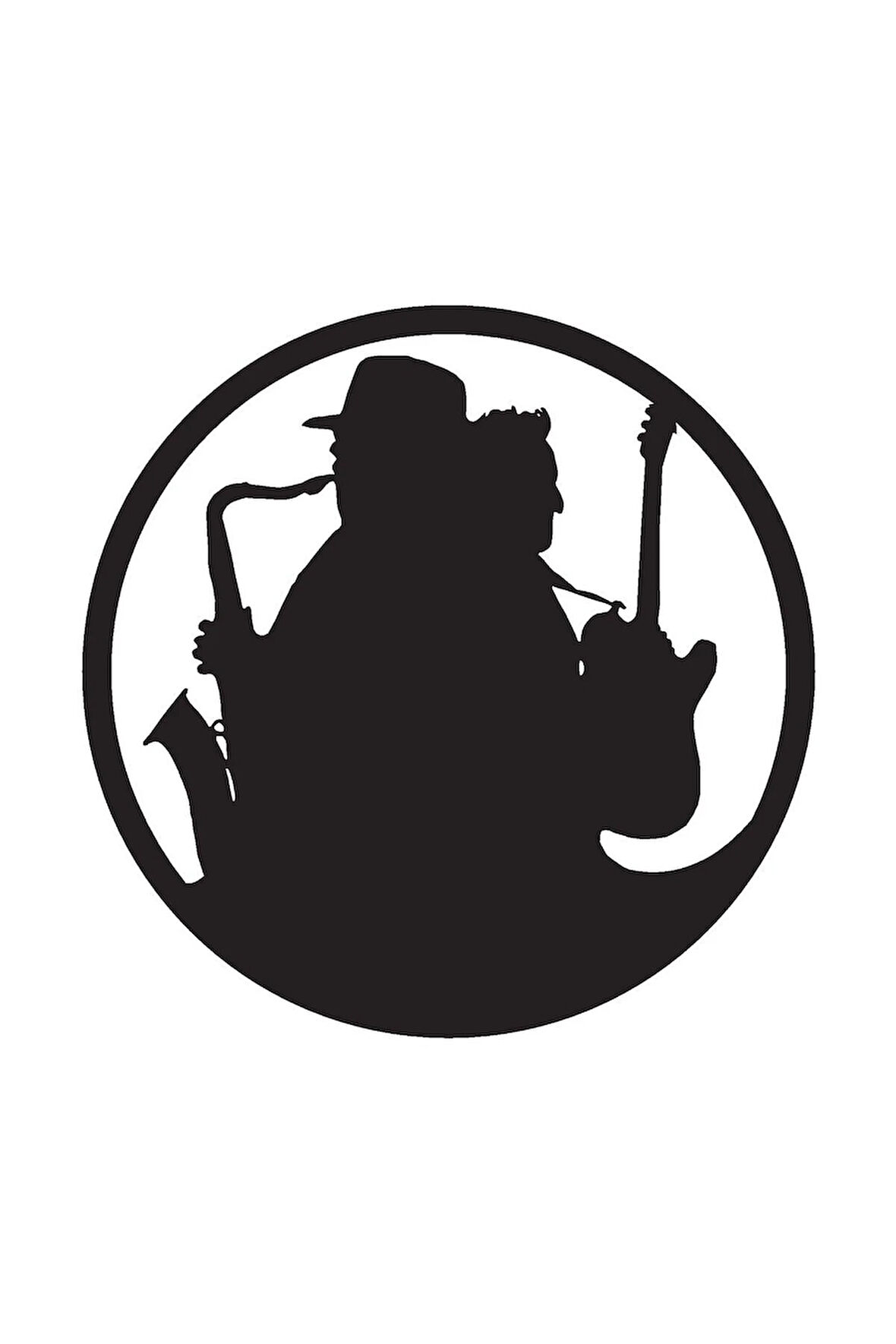 Caz Müzik Temalı Oto Motor Laptop Duvar Folyo Sticker (TİP 2) 10x10 Cm