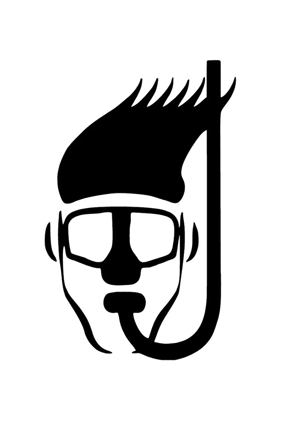 Şnorkelli Dalgıç Sticker (Oto-Motor-Laptop-Duvar-Dekor) 10 x 16 cm